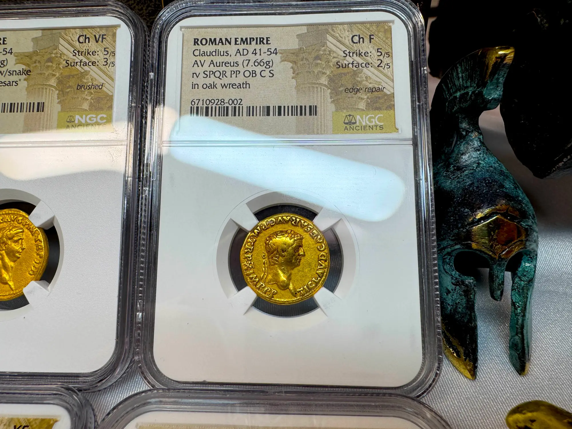 Roman Empire "Claudius" 5th of 12 Caesars NGC Ch F 4