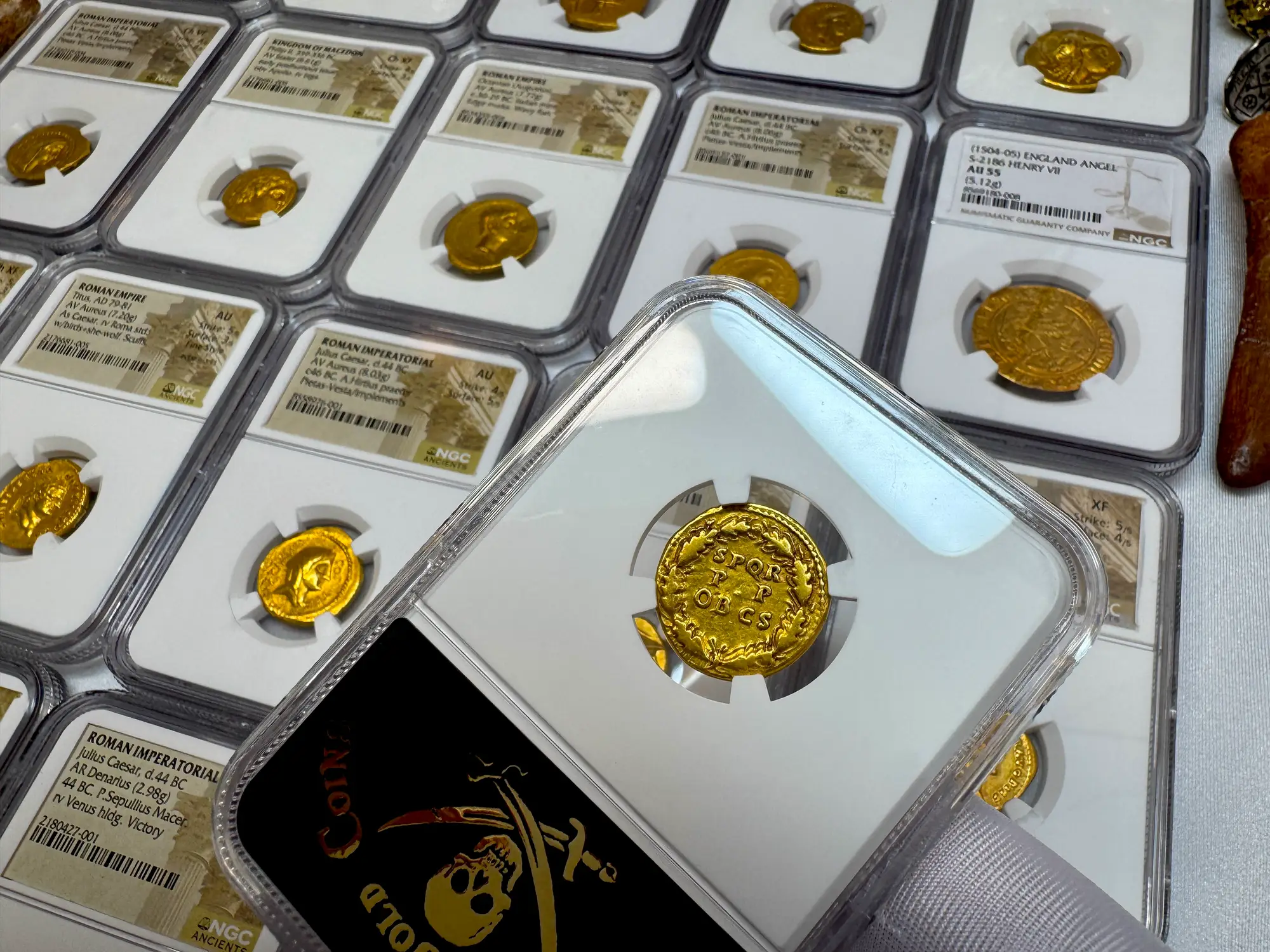 Roman Empire "Claudius" 5th of 12 Caesars NGC Ch F 5