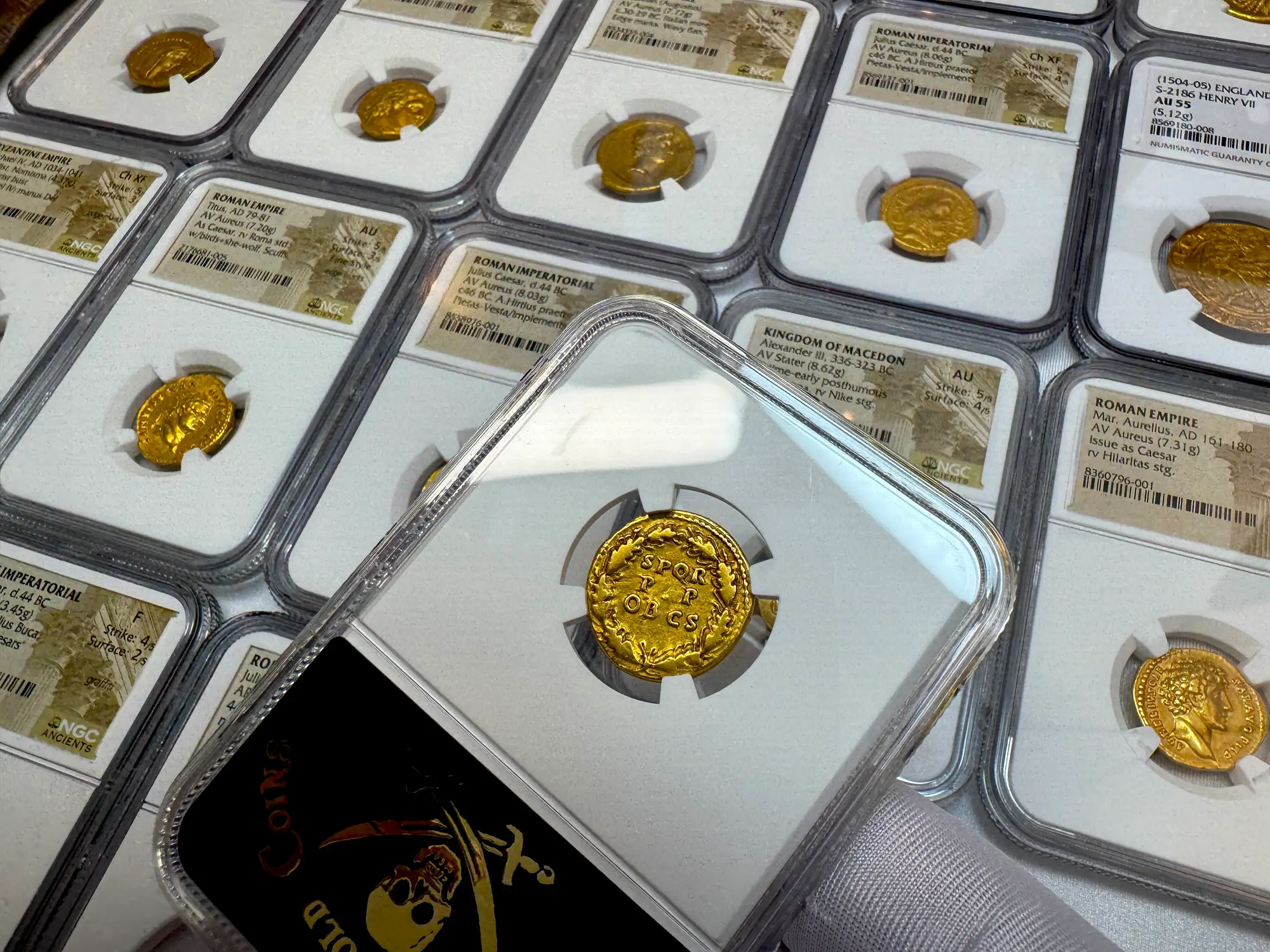 Roman Empire "Claudius" 5th of 12 Caesars NGC Ch F 7