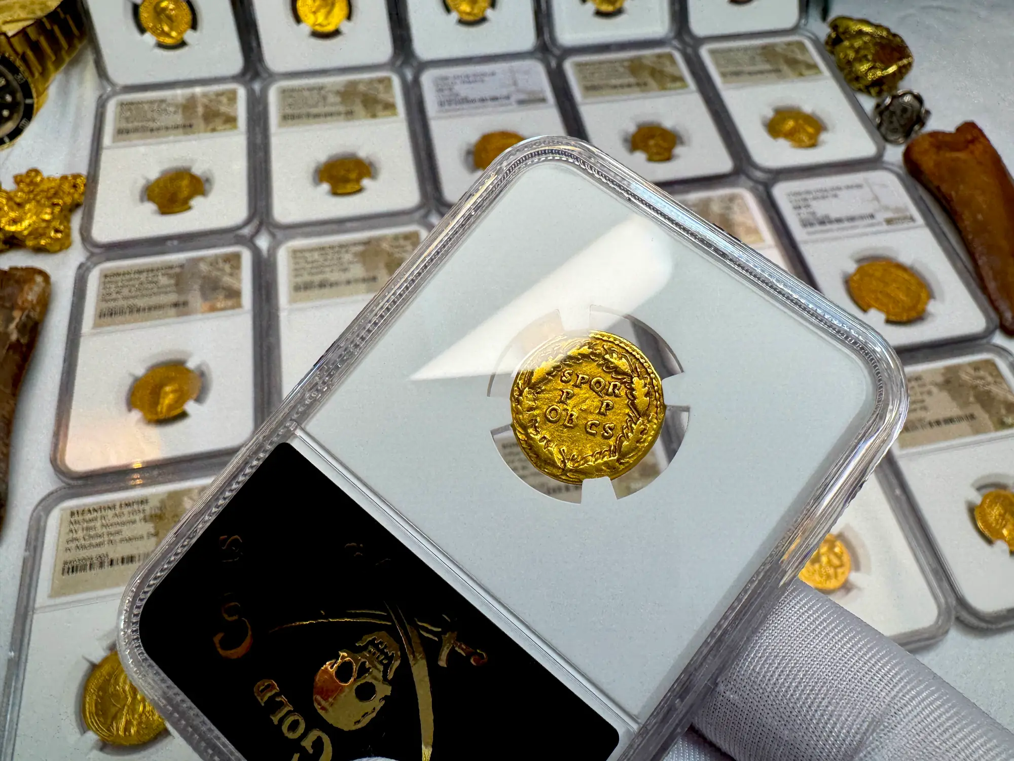 Roman Empire "Claudius" 5th of 12 Caesars NGC Ch F 8