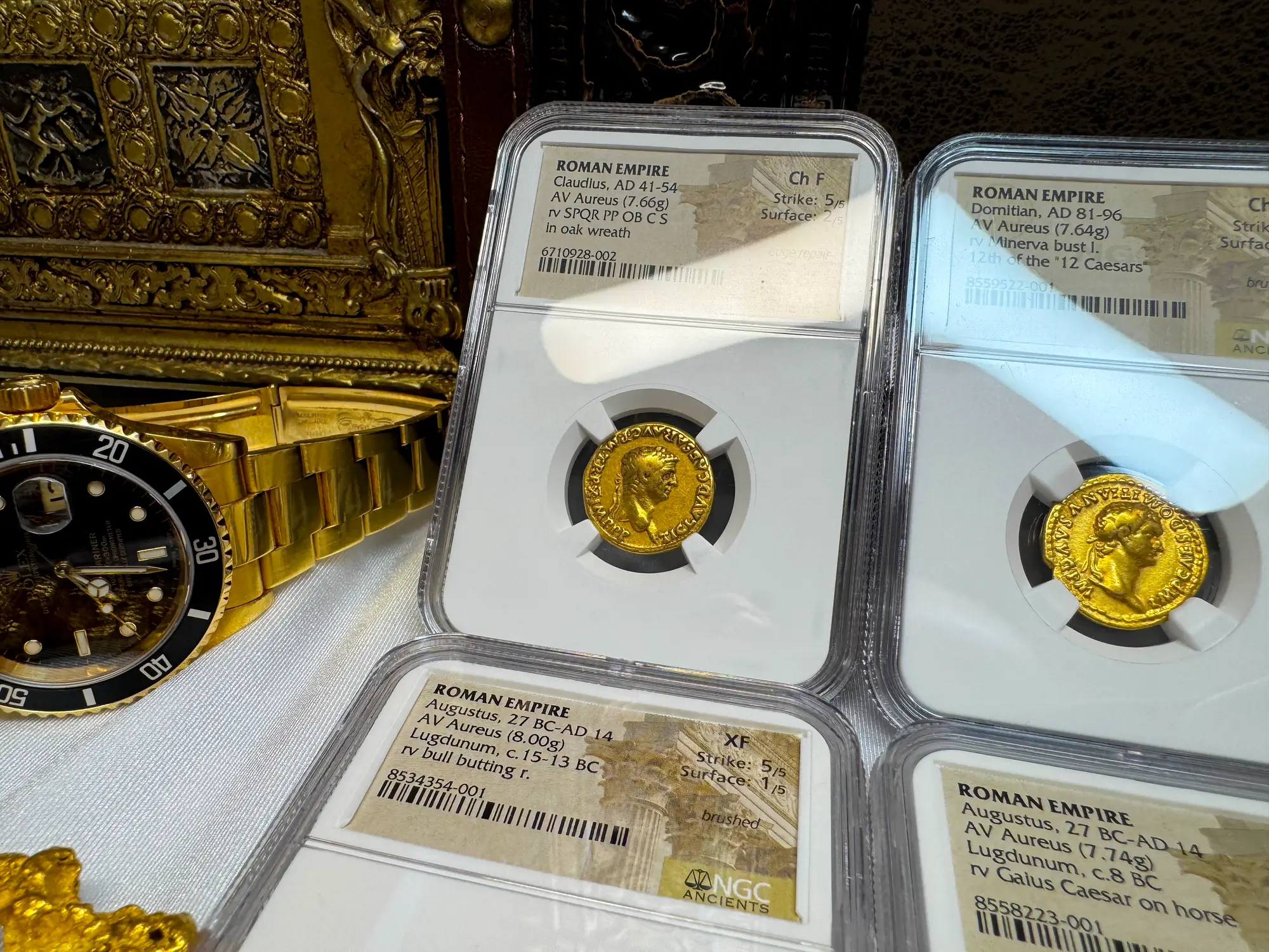 Roman Empire "Claudius" 5th of 12 Caesars NGC Ch F 13