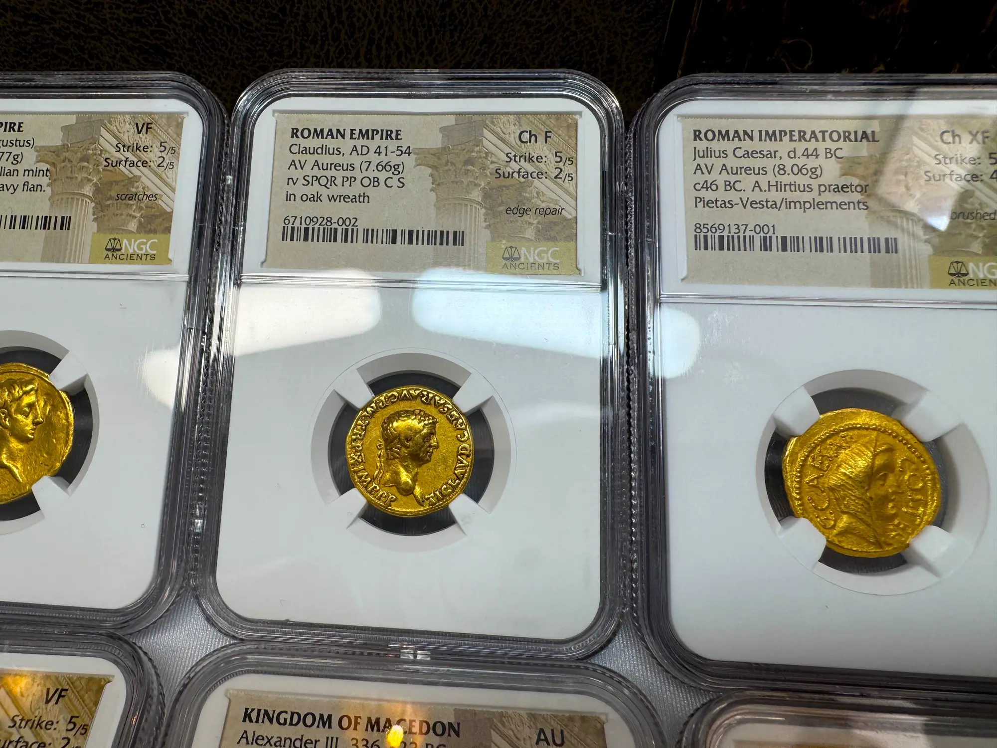 Roman Empire "Claudius" 5th of 12 Caesars NGC Ch F 14