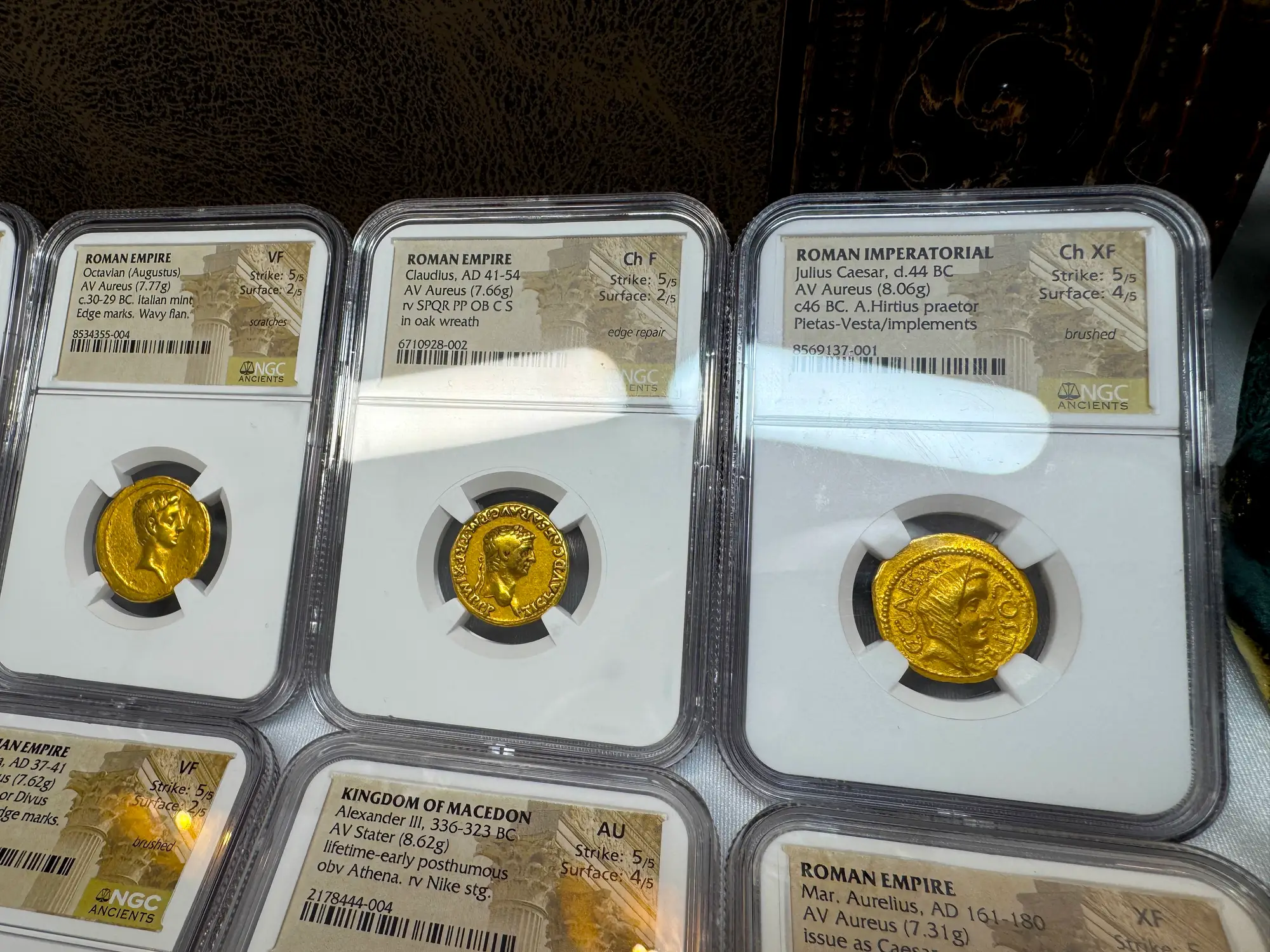 Roman Empire "Claudius" 5th of 12 Caesars NGC Ch F 16