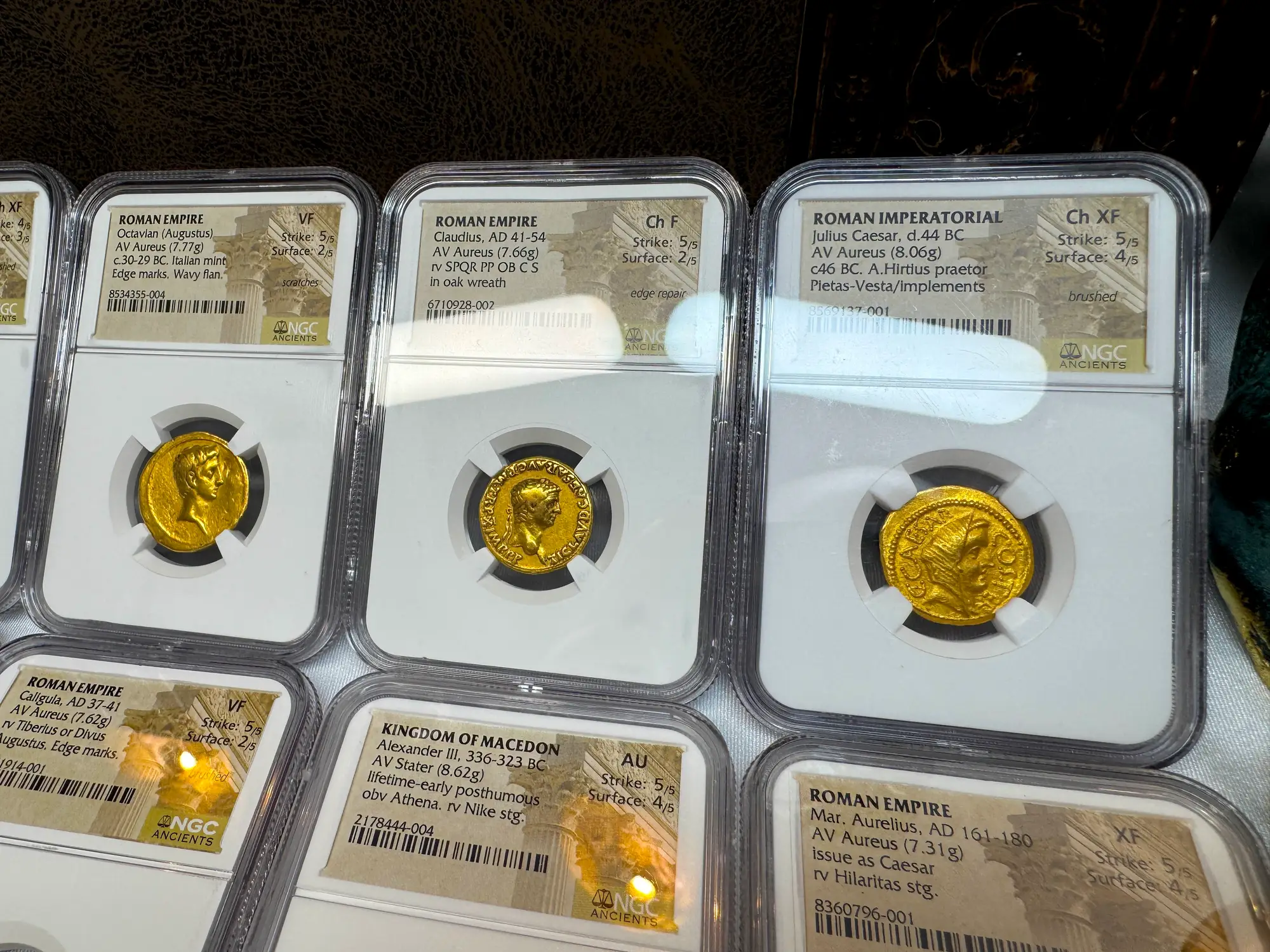 Roman Empire "Claudius" 5th of 12 Caesars NGC Ch F 17