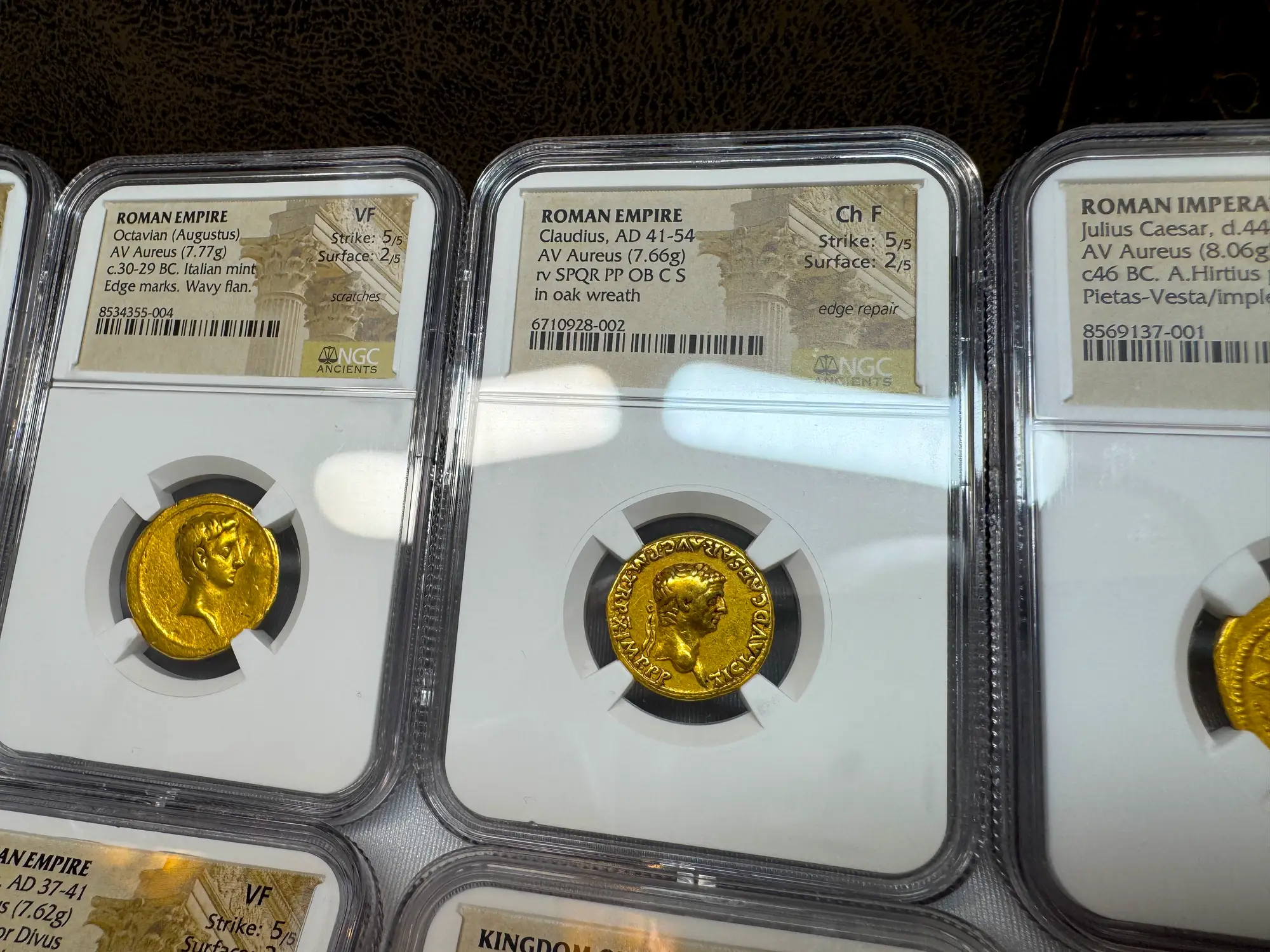 Roman Empire "Claudius" 5th of 12 Caesars NGC Ch F 18