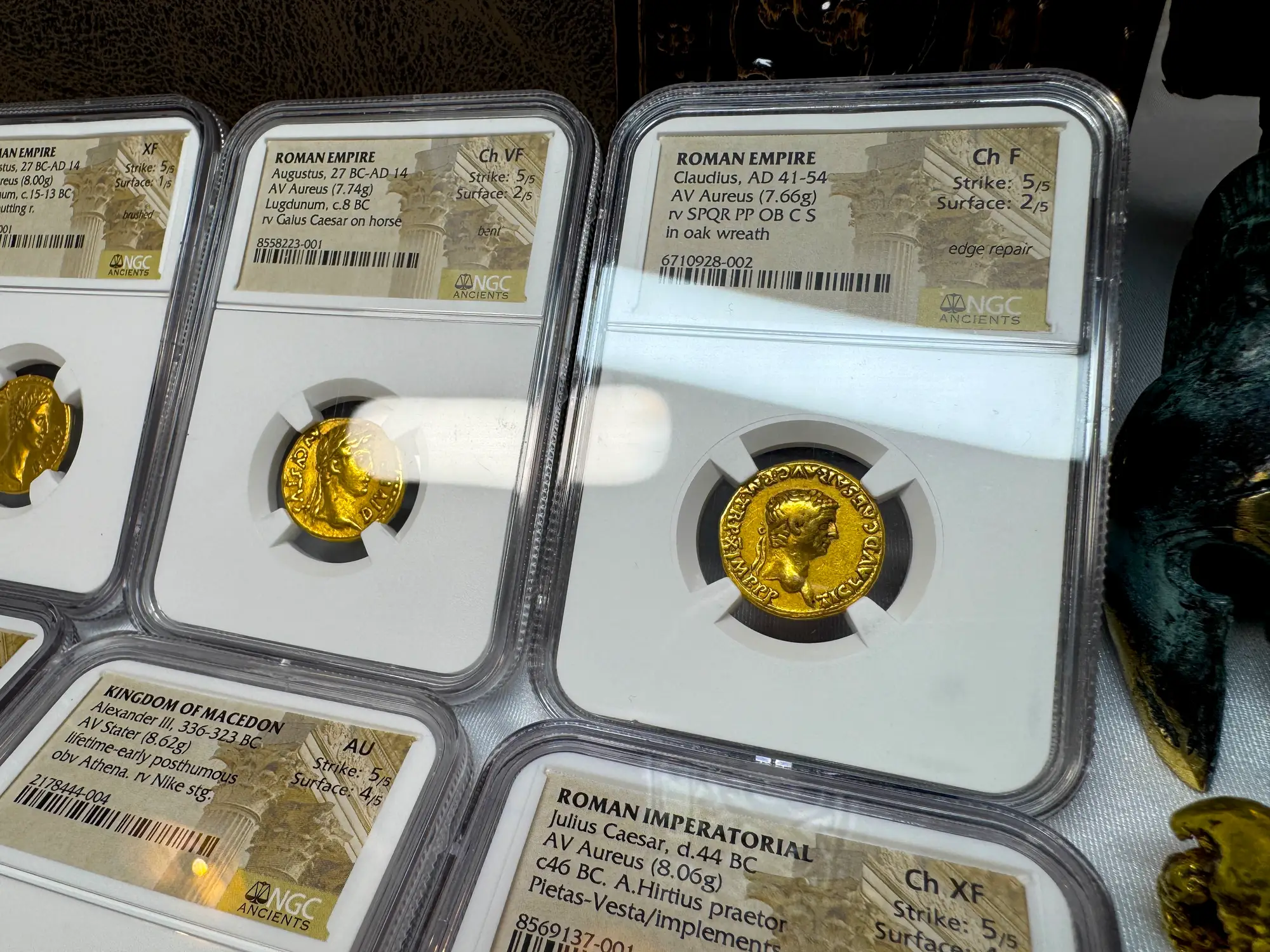 Roman Empire "Claudius" 5th of 12 Caesars NGC Ch F 20