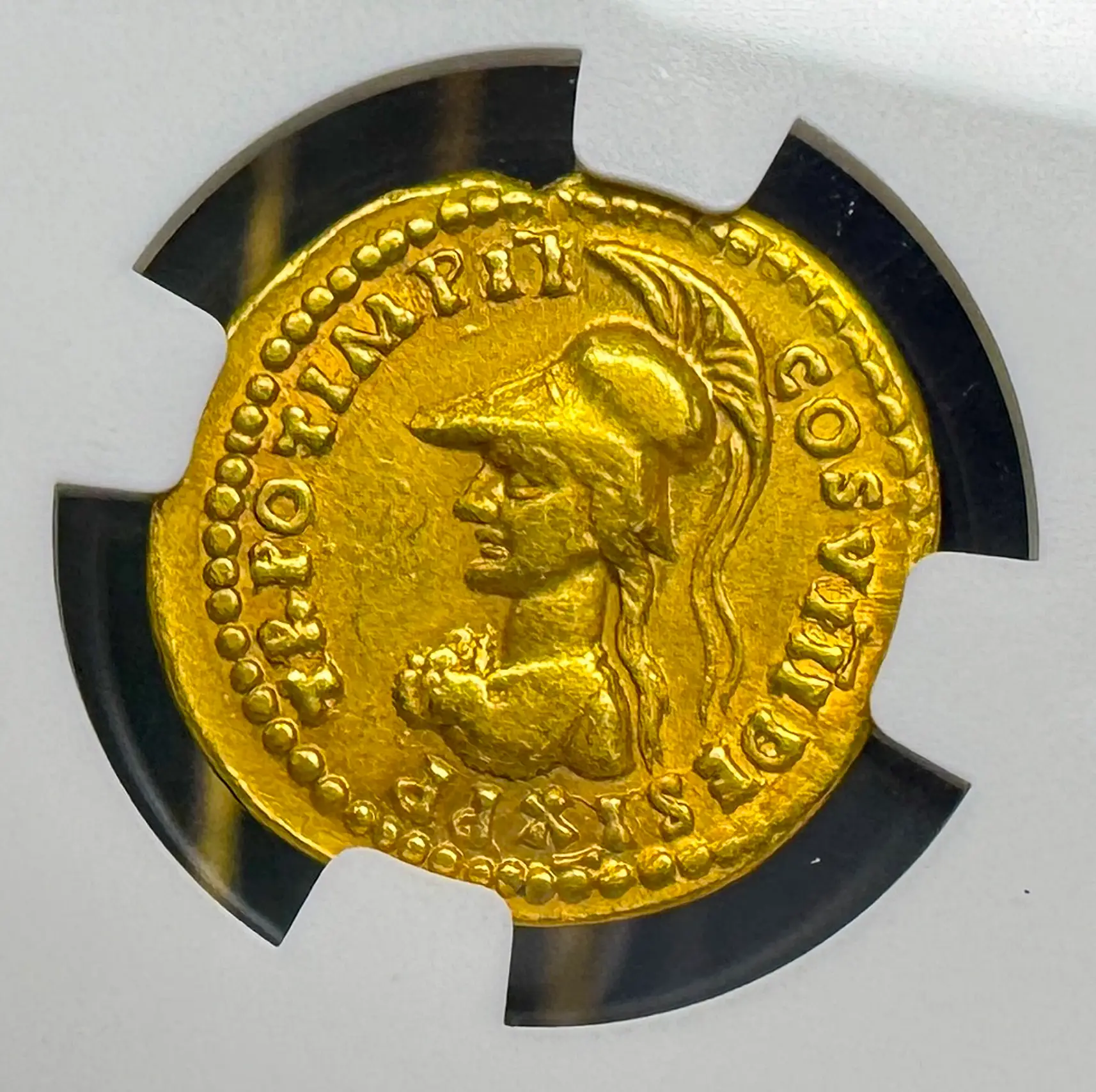 Roman Empire "Domitian- Helmeted Warrior" 12th of 12 Caesars NGC Ch F