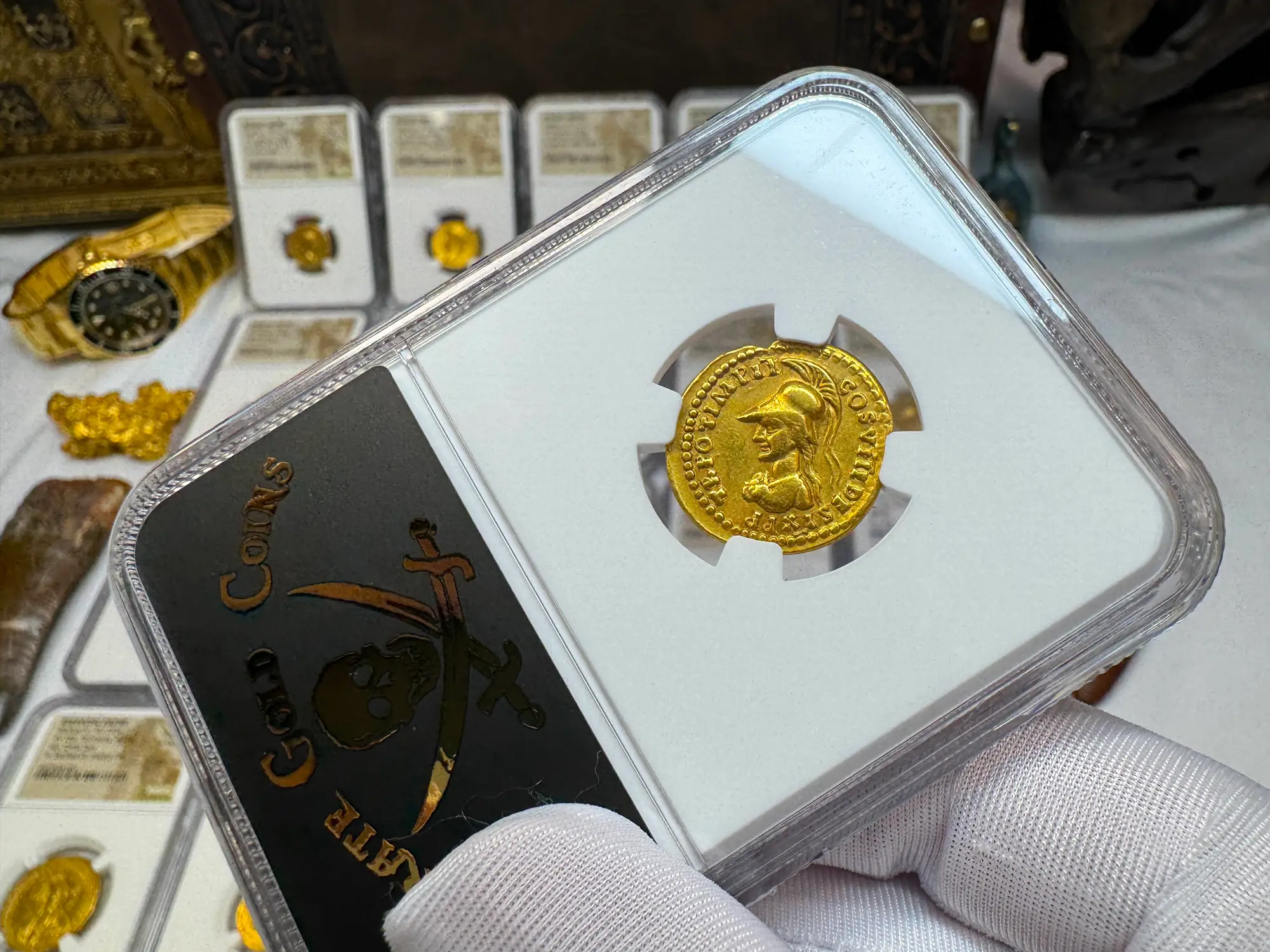 Roman Empire "Domitian- Helmeted Warrior" 12th of 12 Caesars NGC Ch F 9