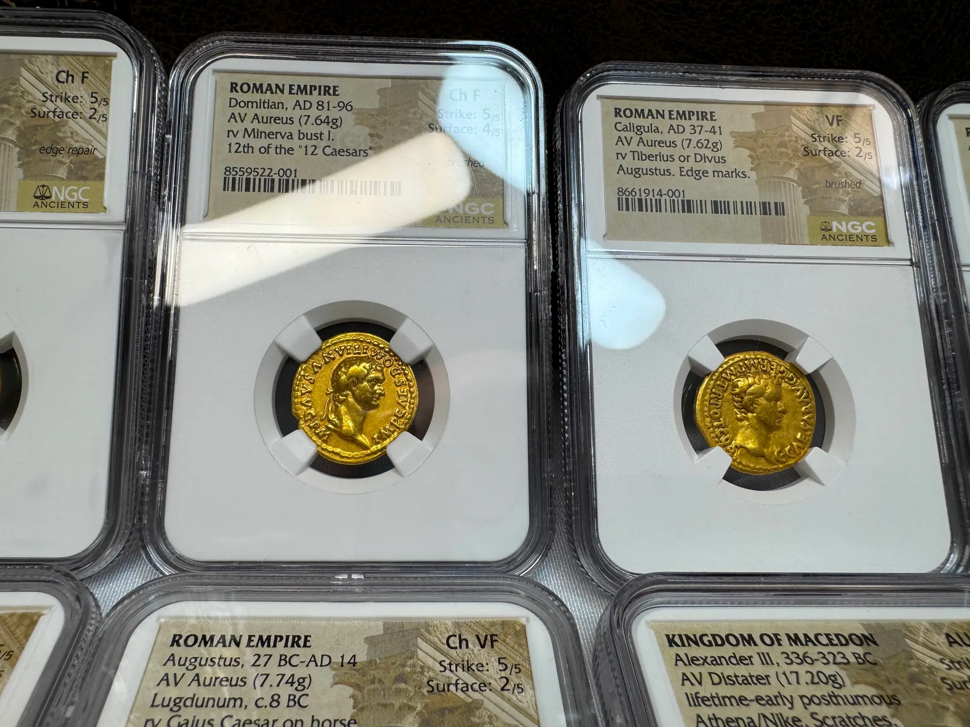 Roman Empire "Domitian- Helmeted Warrior" 12th of 12 Caesars NGC Ch F 17