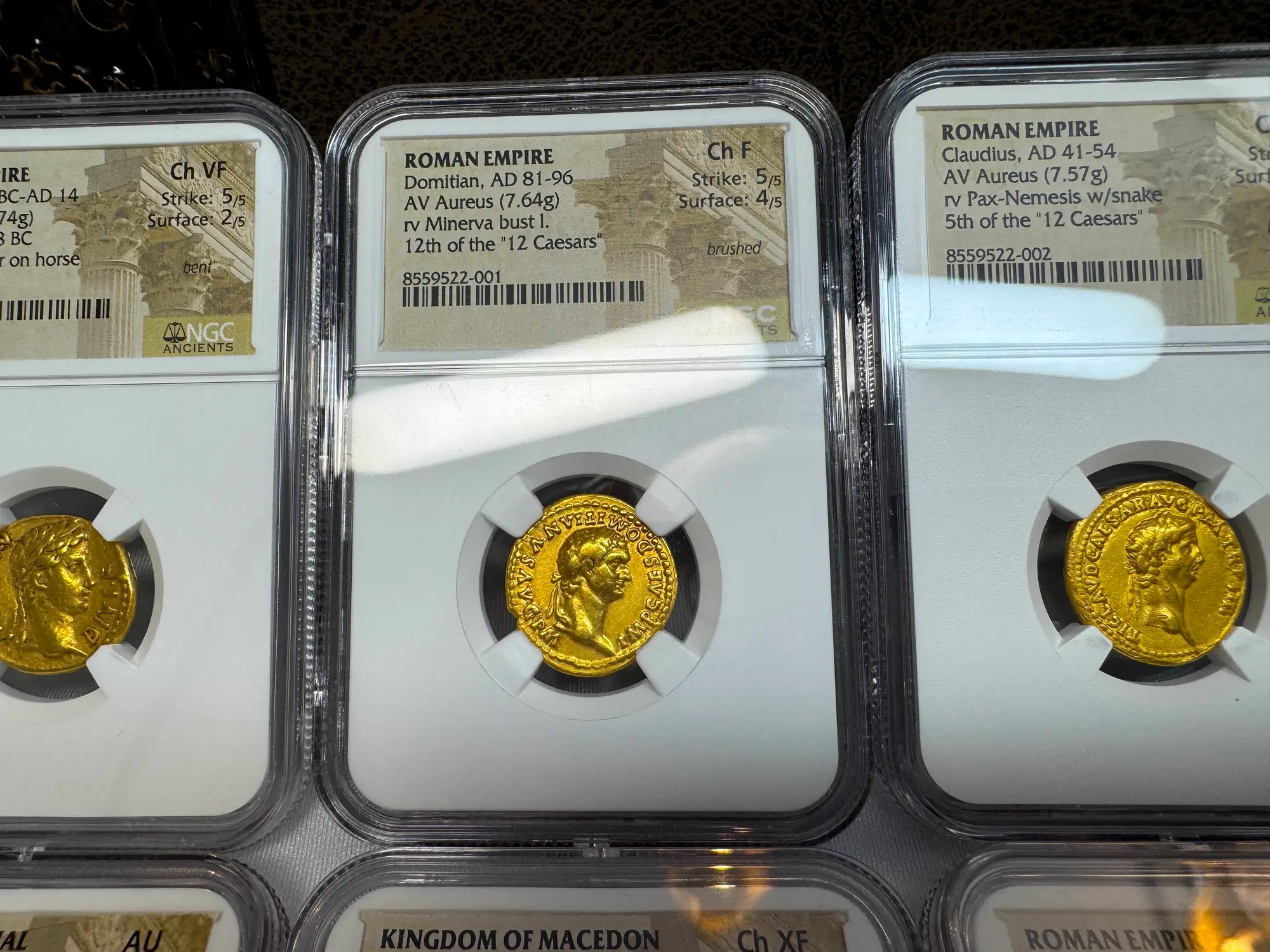 Roman Empire "Domitian- Helmeted Warrior" 12th of 12 Caesars NGC Ch F 18