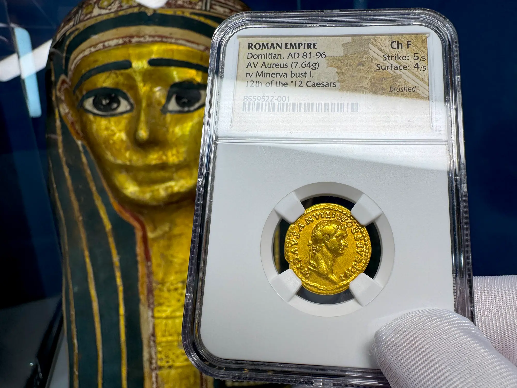 Roman Empire "Domitian- Helmeted Warrior" 12th of 12 Caesars NGC Ch F 24