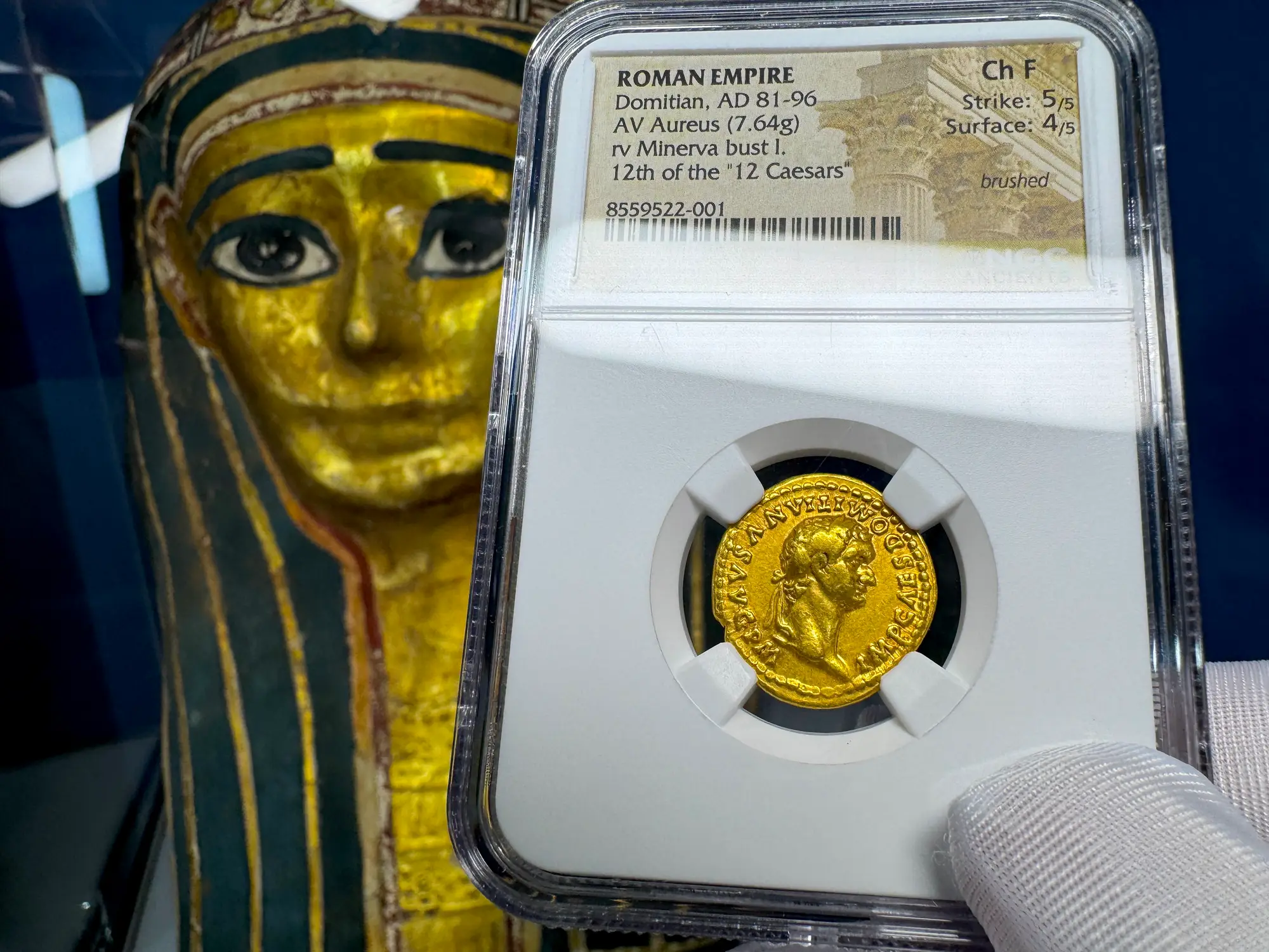 Roman Empire "Domitian- Helmeted Warrior" 12th of 12 Caesars NGC Ch F 27