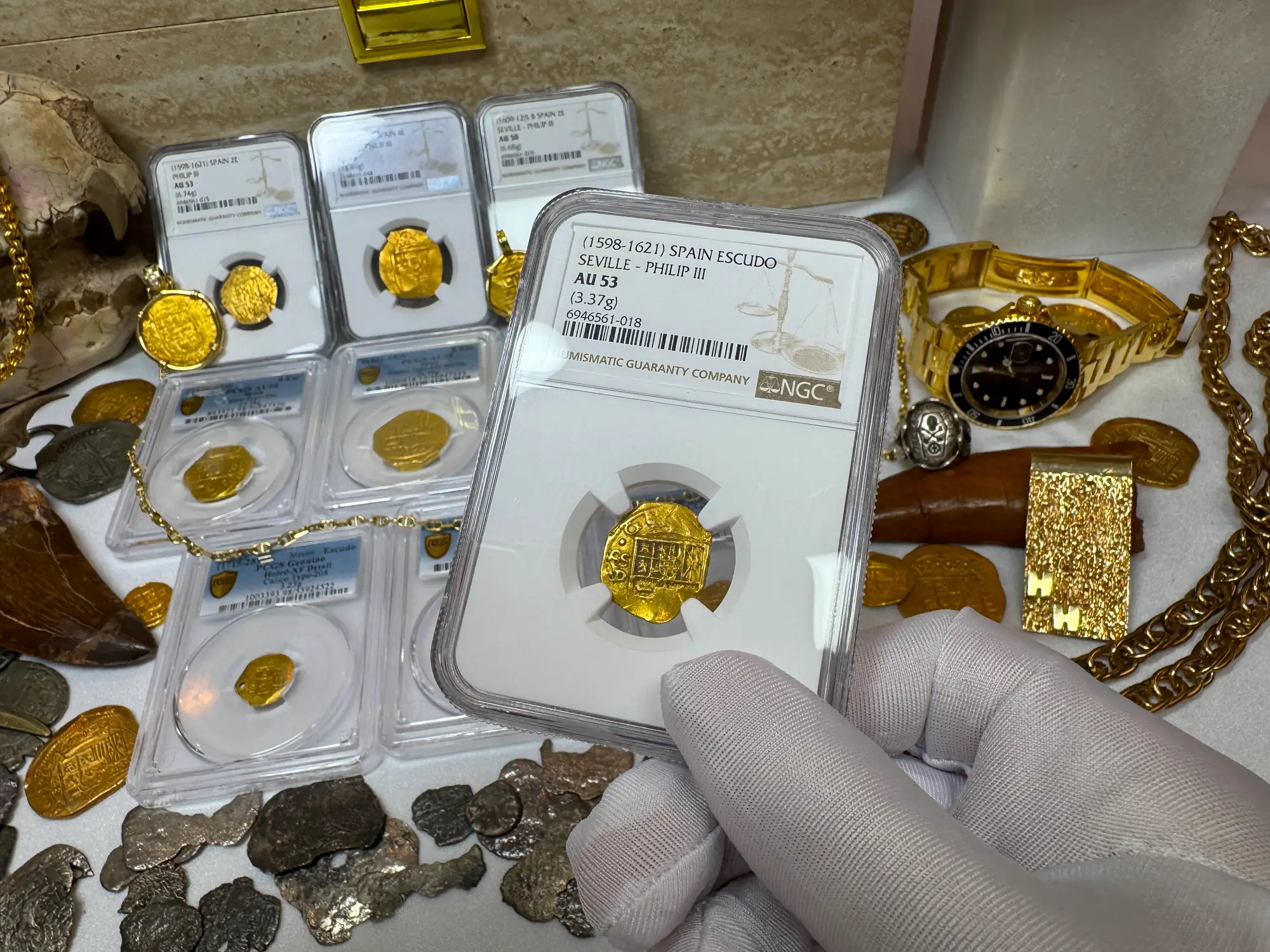 Spain 1 Escudo 1598-21 "Philip III" NGC 53 5