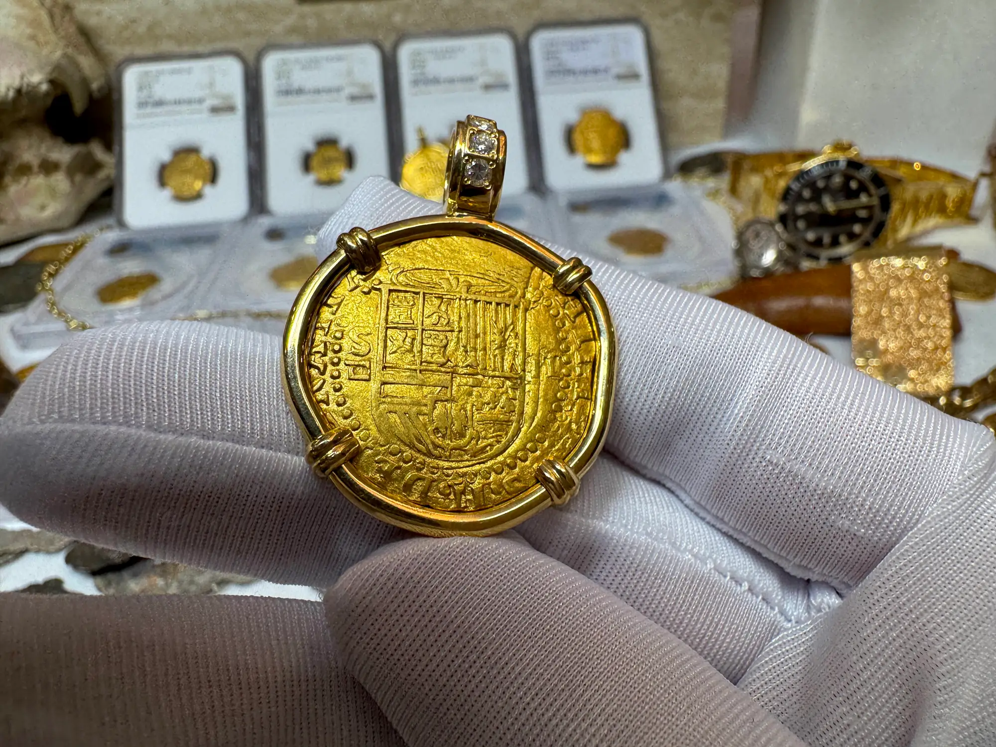 Spain 2 Escudos 1556-98 Diamond Bail  19