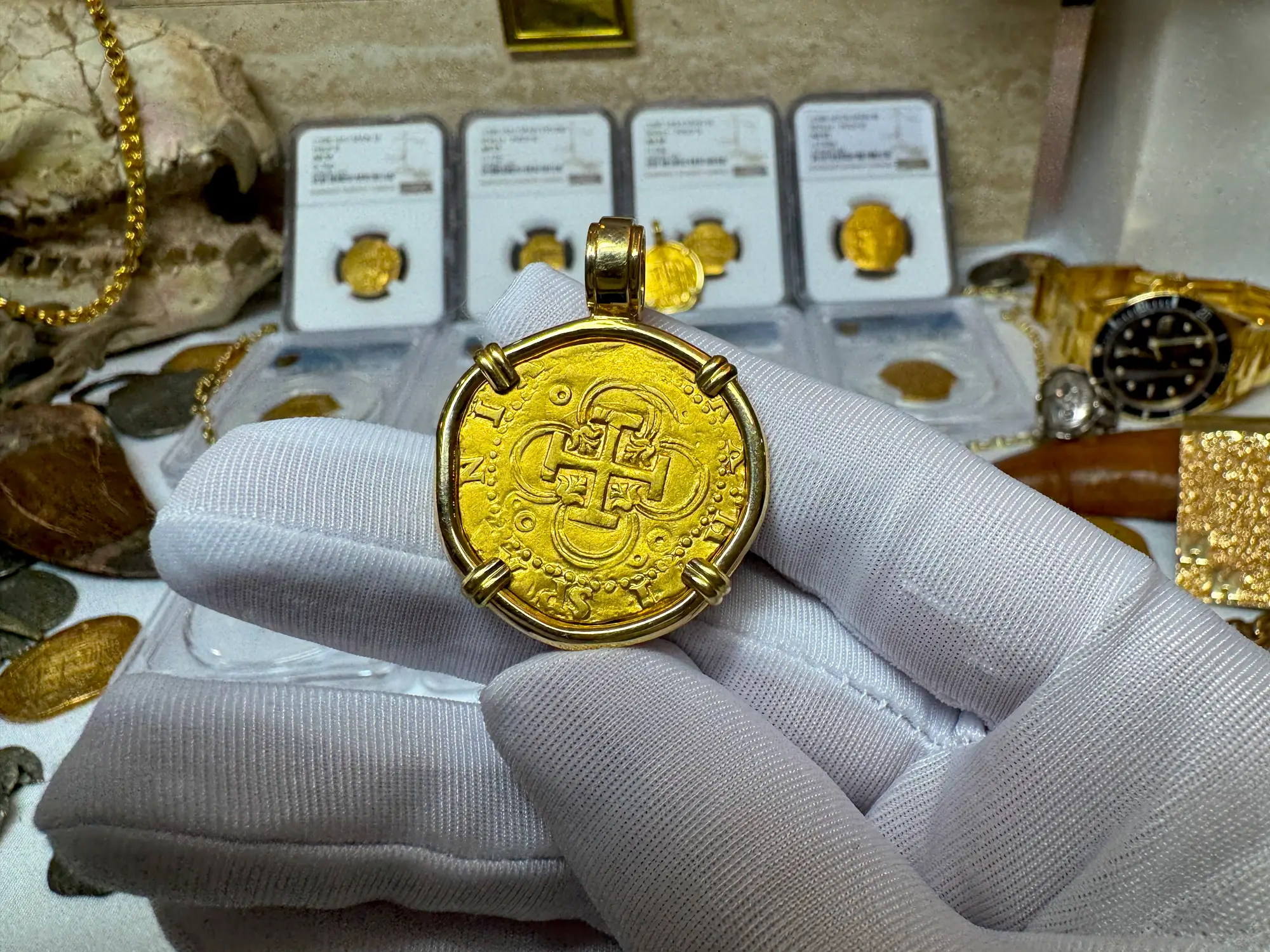 Spain 2 Escudos 1556-98 Diamond Bail  9