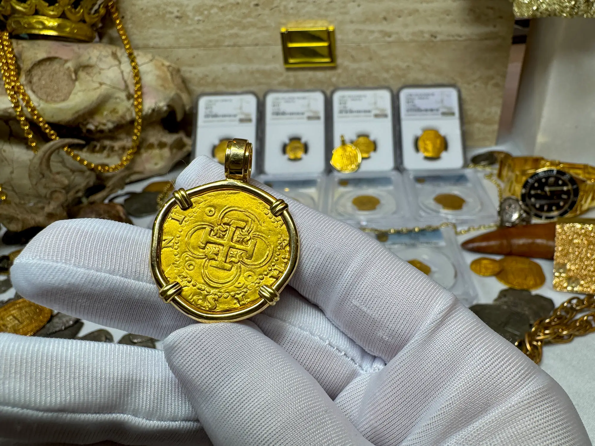 Spain 2 Escudos 1556-98 Diamond Bail  22