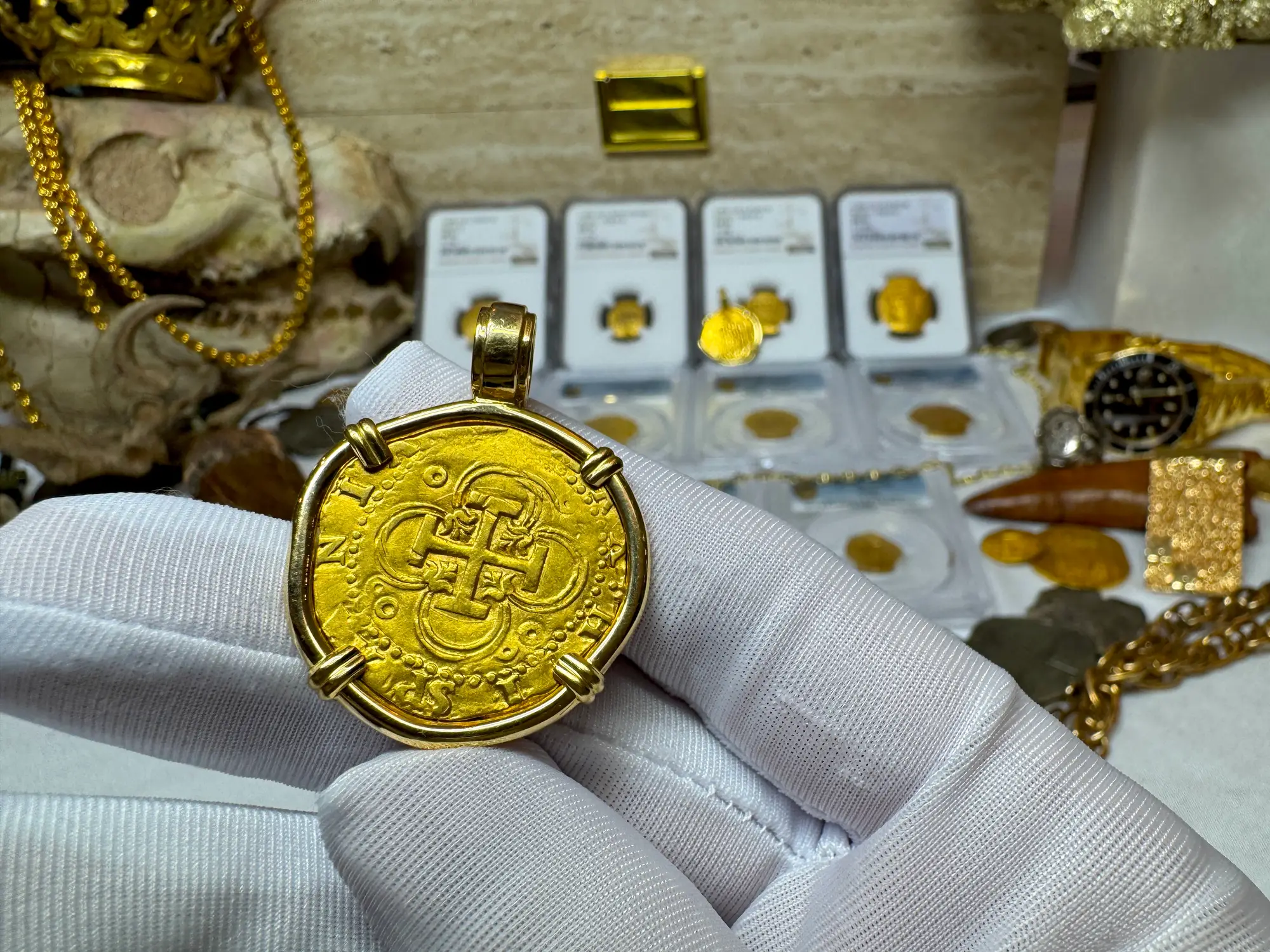 Spain 2 Escudos 1556-98 Diamond Bail  21