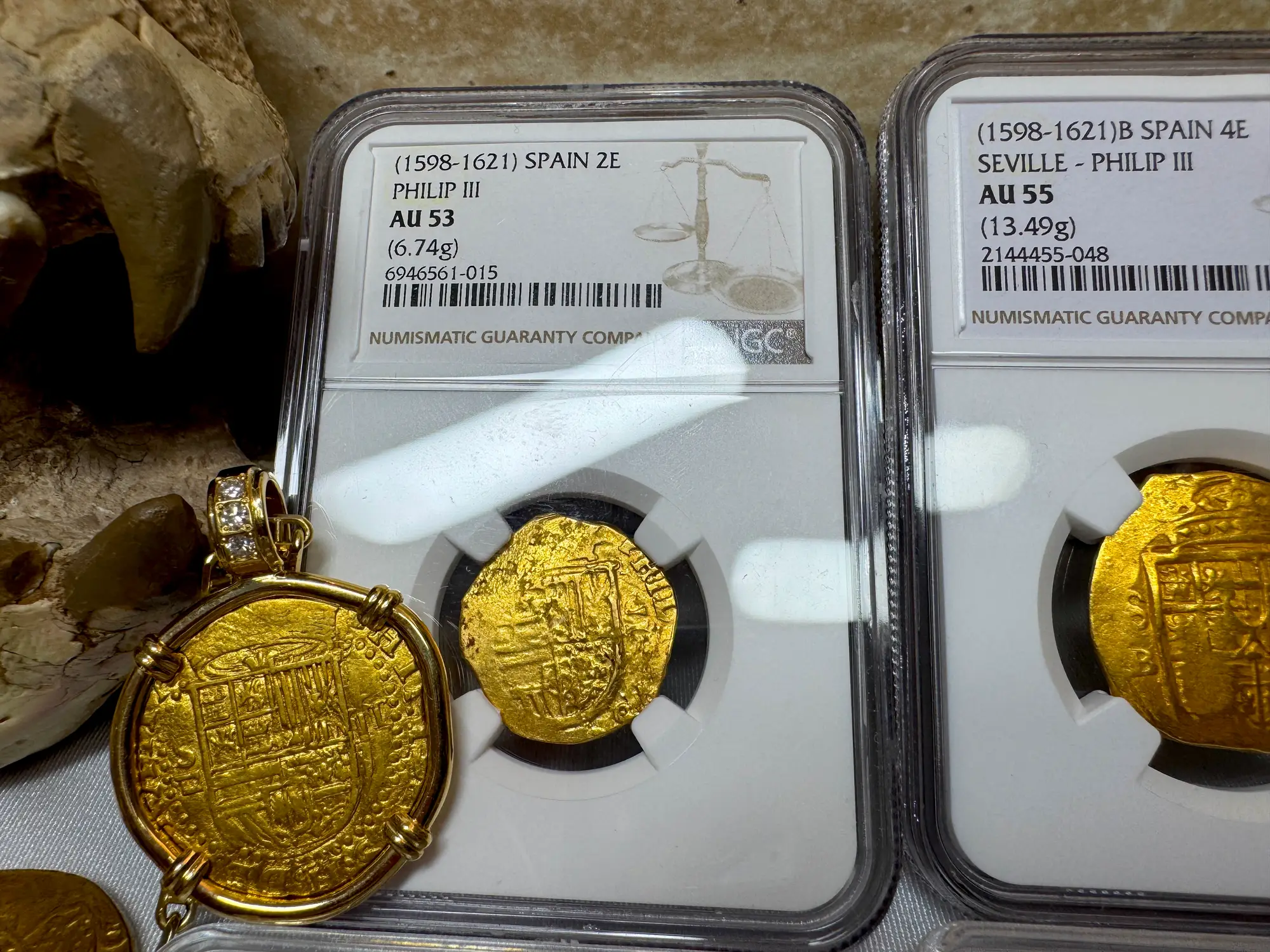 Spain 2 Escudos 1598-21 "Philip III" NGC 53 7