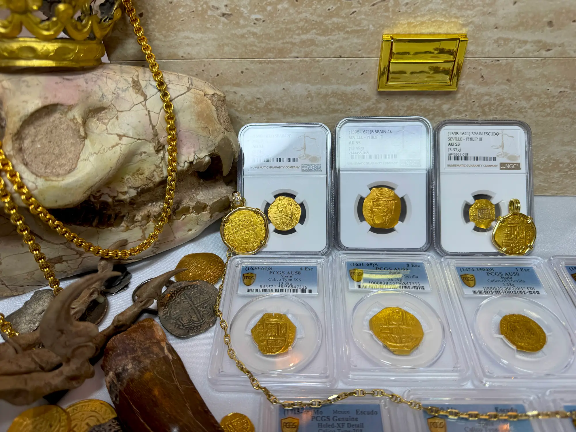 Spain 2 Escudos 1598-21 "Philip III" NGC 53 11