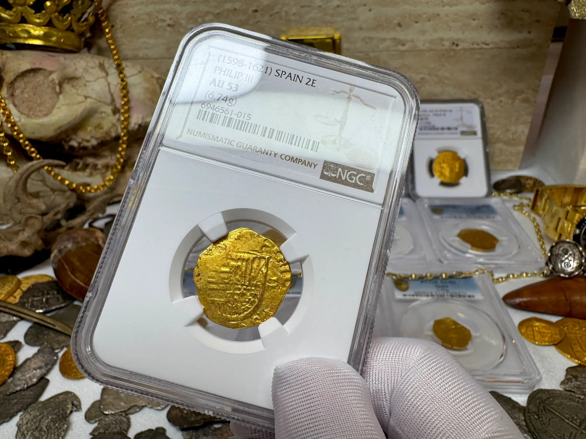 Spain 2 Escudos 1598-21 "Philip III" NGC 53 20