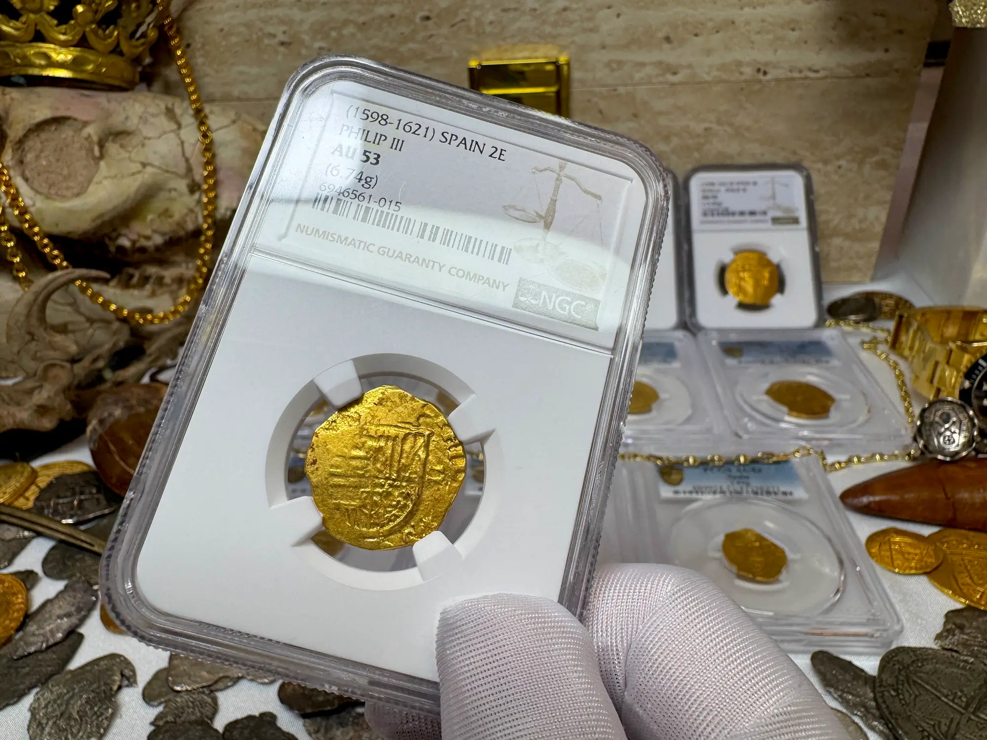 Spain 2 Escudos 1598-21 "Philip III" NGC 53 21