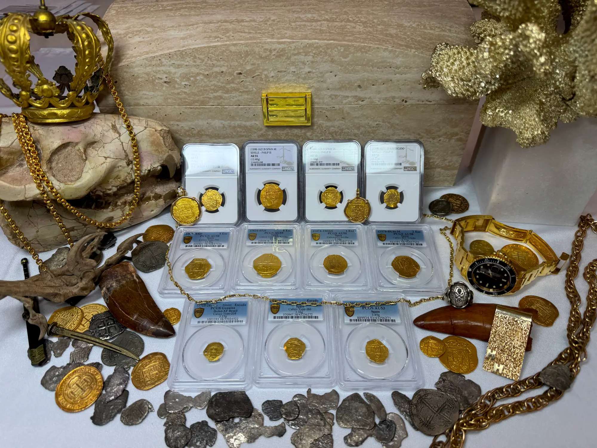 Spain 2 Escudos 1556-98 Diamond Bail  16