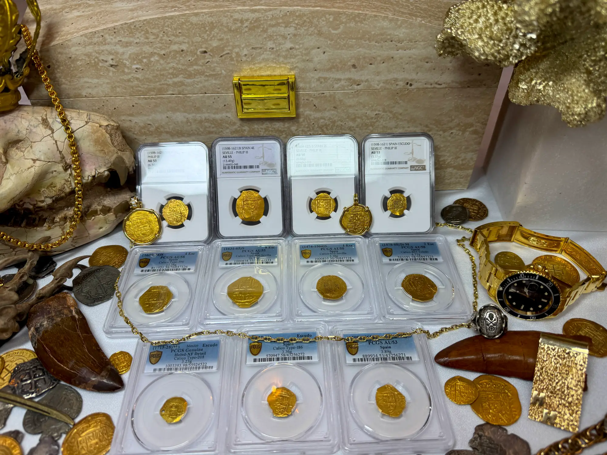 Spain 2 Escudos 1598-21 "Philip III" NGC 53 24