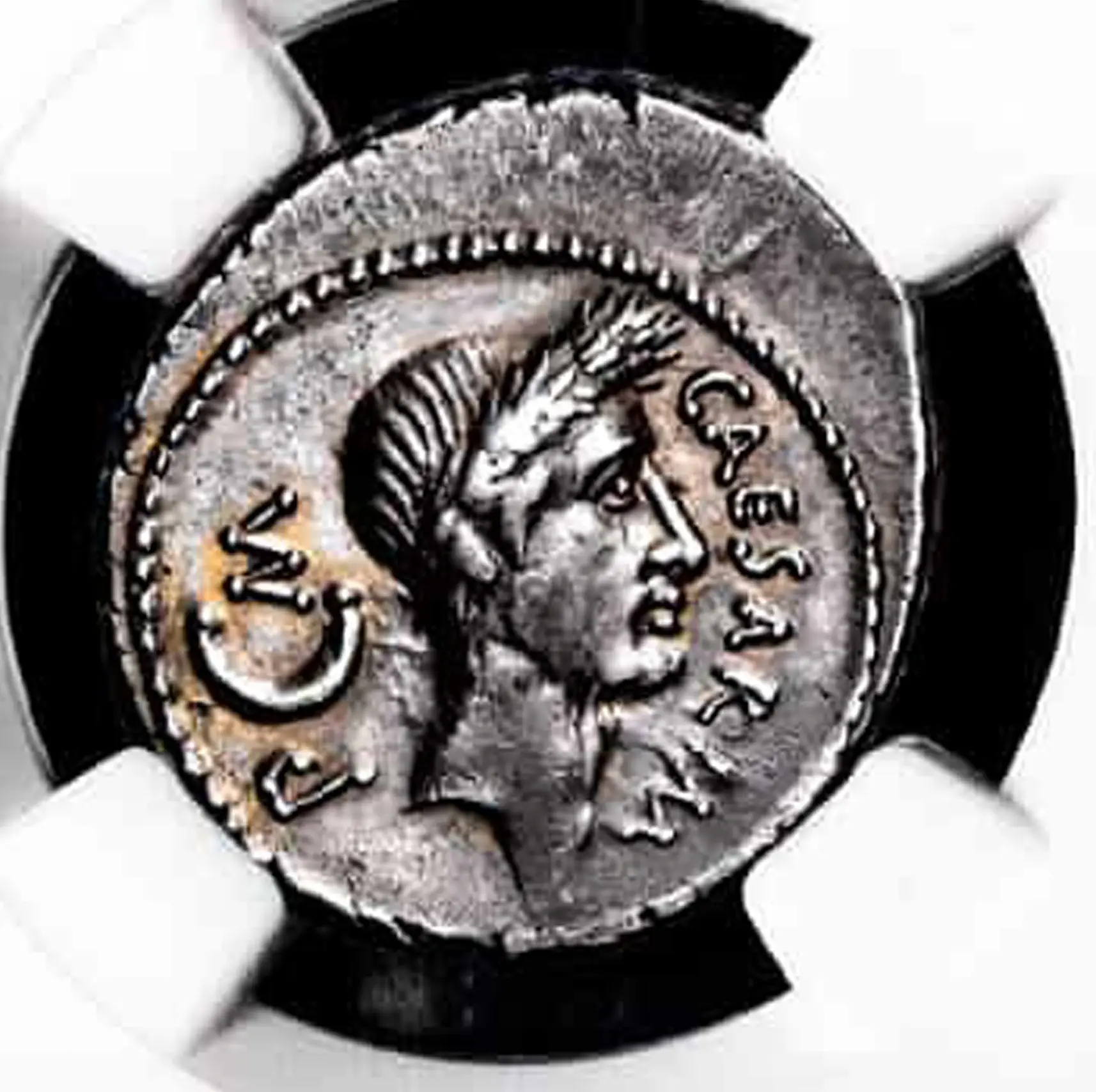 Roman Imperatorial "Julius Caesar" 44BC Denarius NGC XF