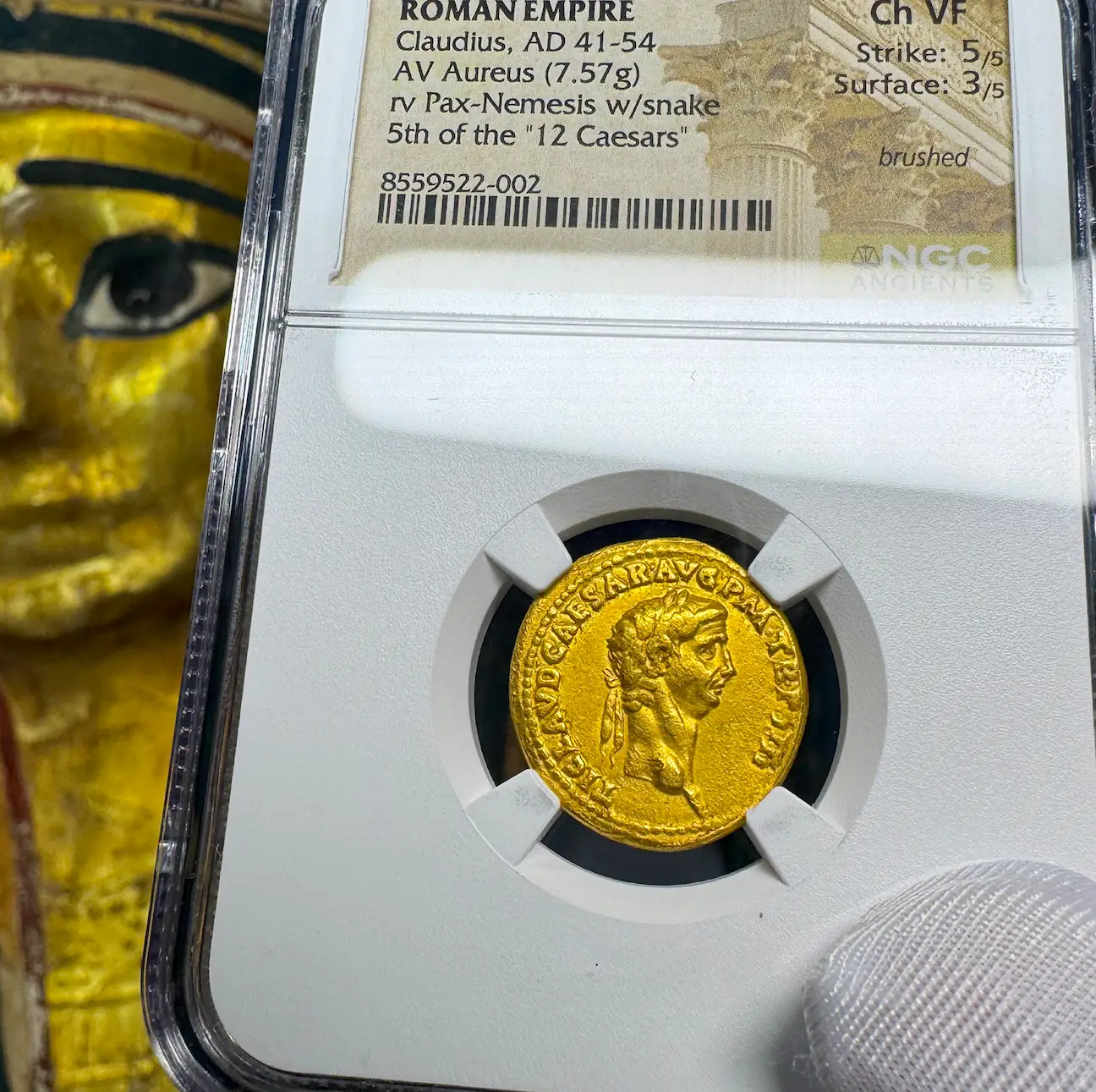 Roman Empire "Claudius" 5th of 12 Caesars NGC Ch VF 2