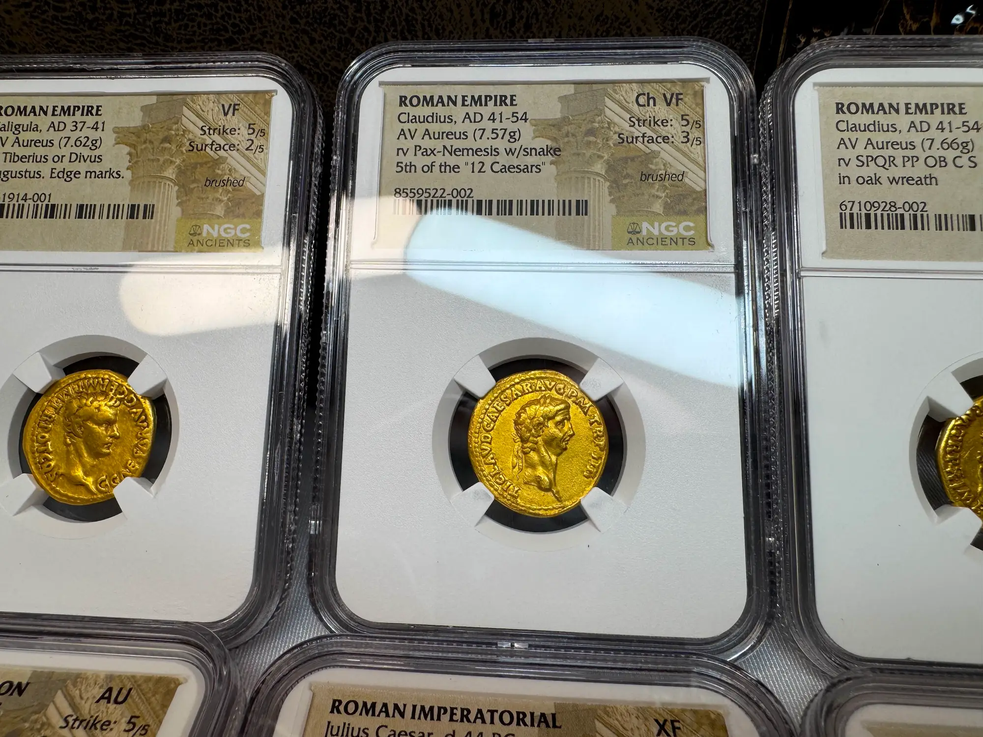 Roman Empire "Claudius" 5th of 12 Caesars NGC Ch VF 3