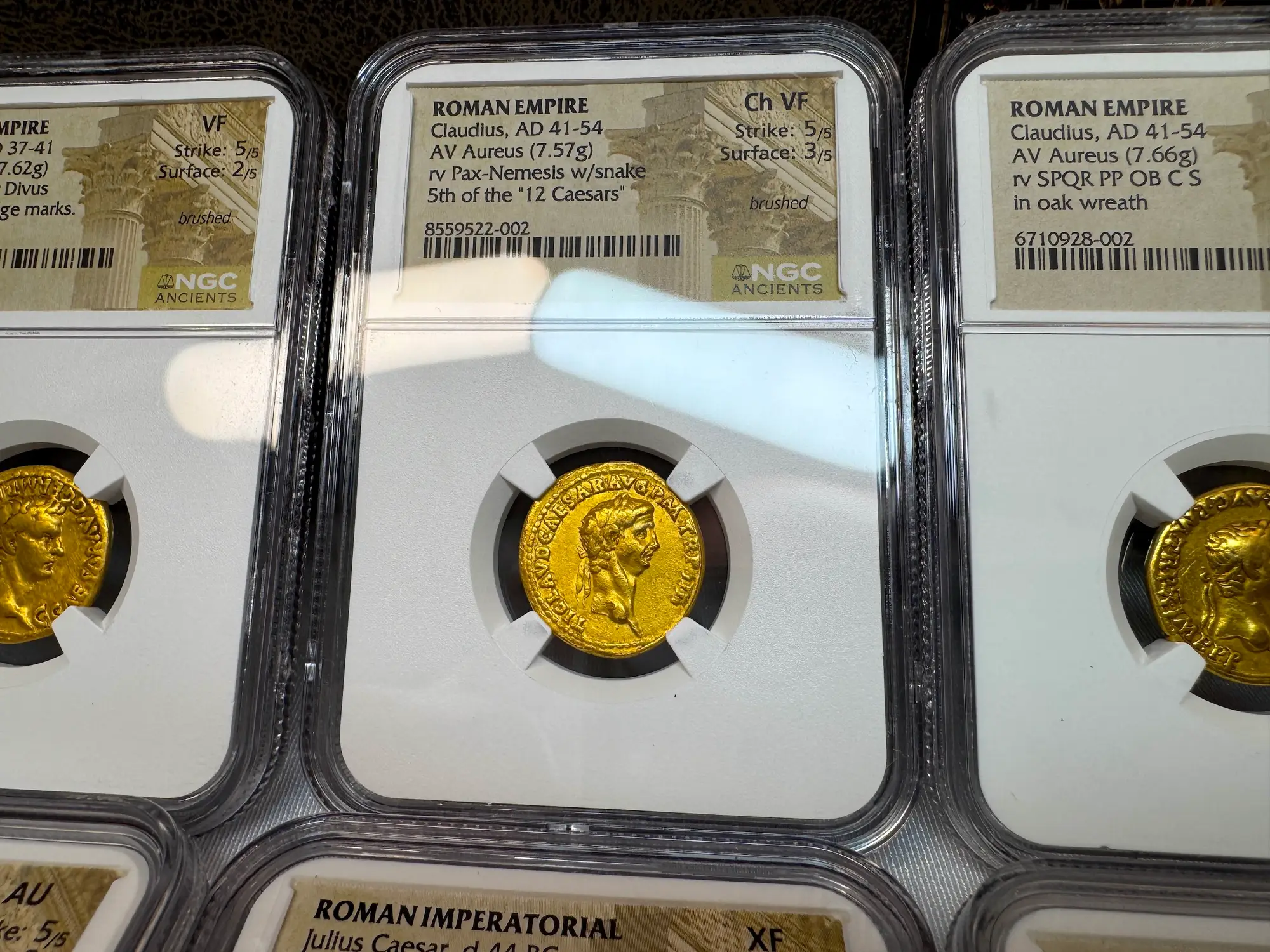 Roman Empire "Claudius" 5th of 12 Caesars NGC Ch VF 4