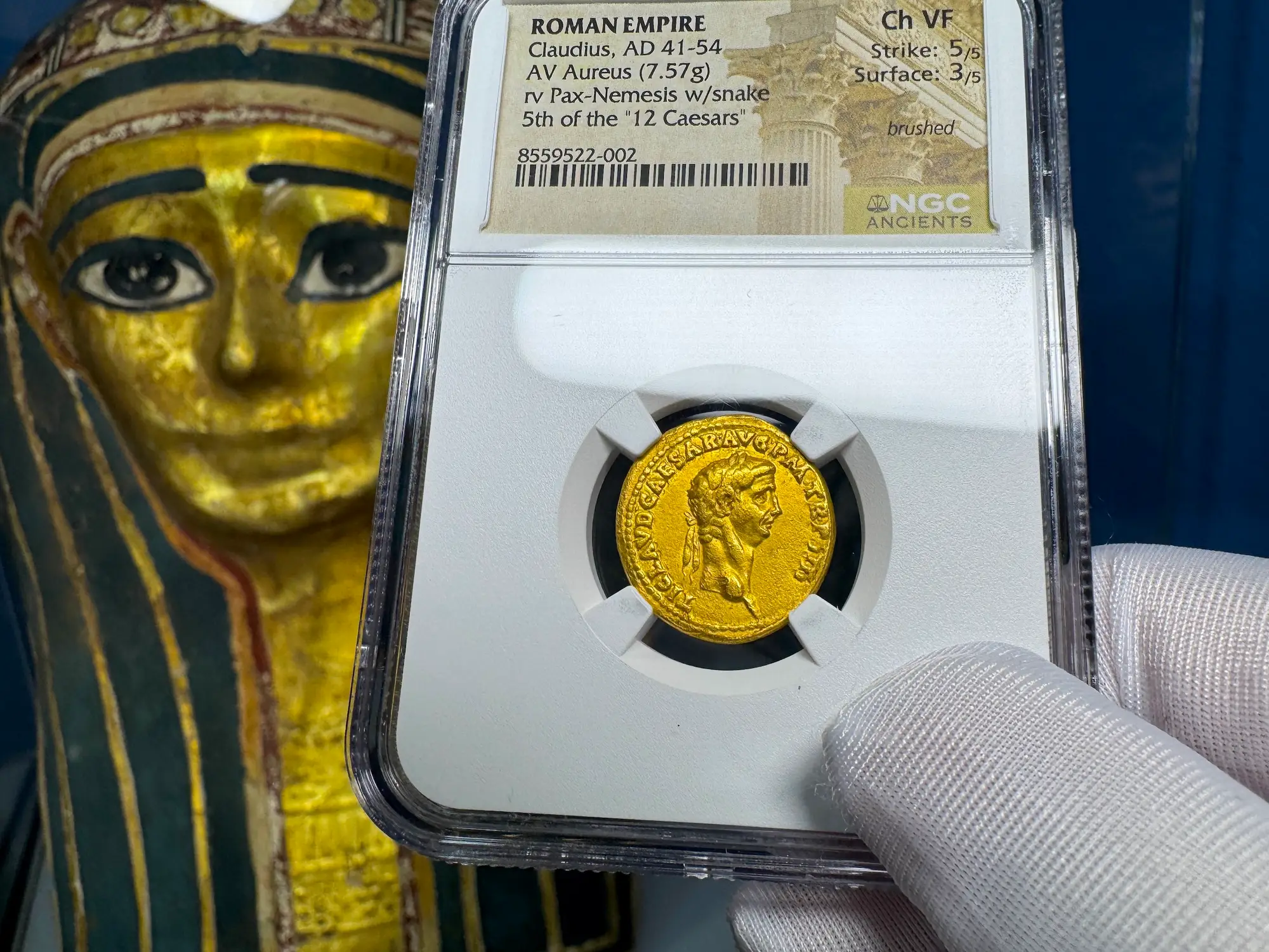 Roman Empire "Claudius" 5th of 12 Caesars NGC Ch VF 18