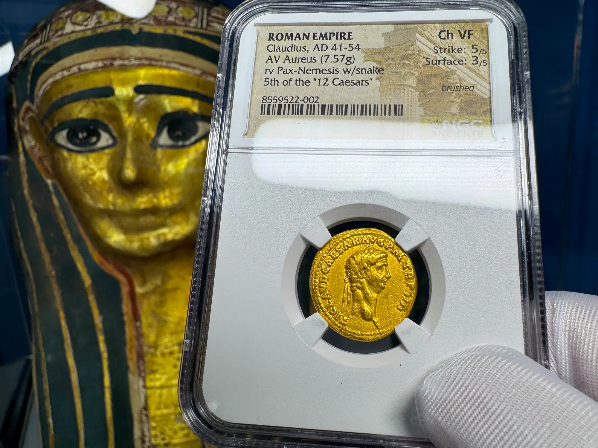 Roman Empire "Claudius" 5th of 12 Caesars NGC Ch VF 20