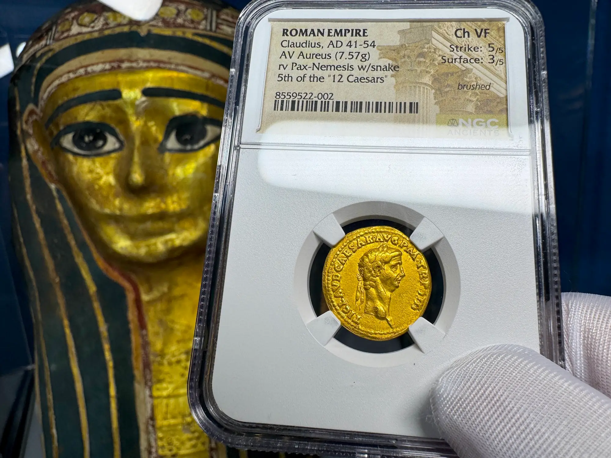 Roman Empire "Claudius" 5th of 12 Caesars NGC Ch VF 19