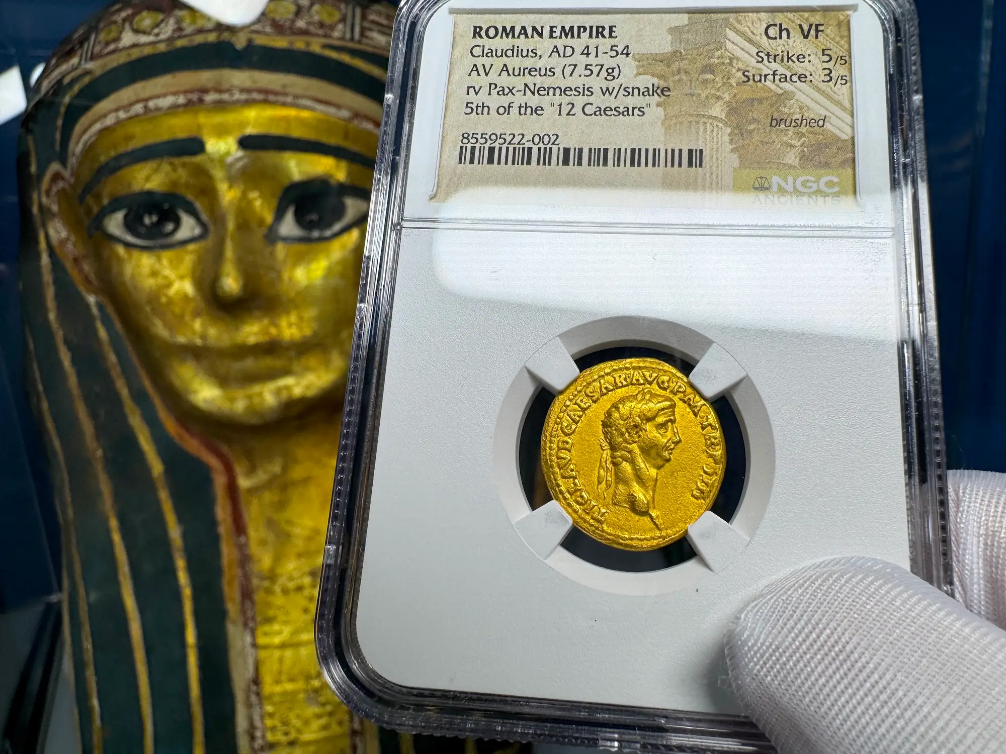 Roman Empire "Claudius" 5th of 12 Caesars NGC Ch VF 25