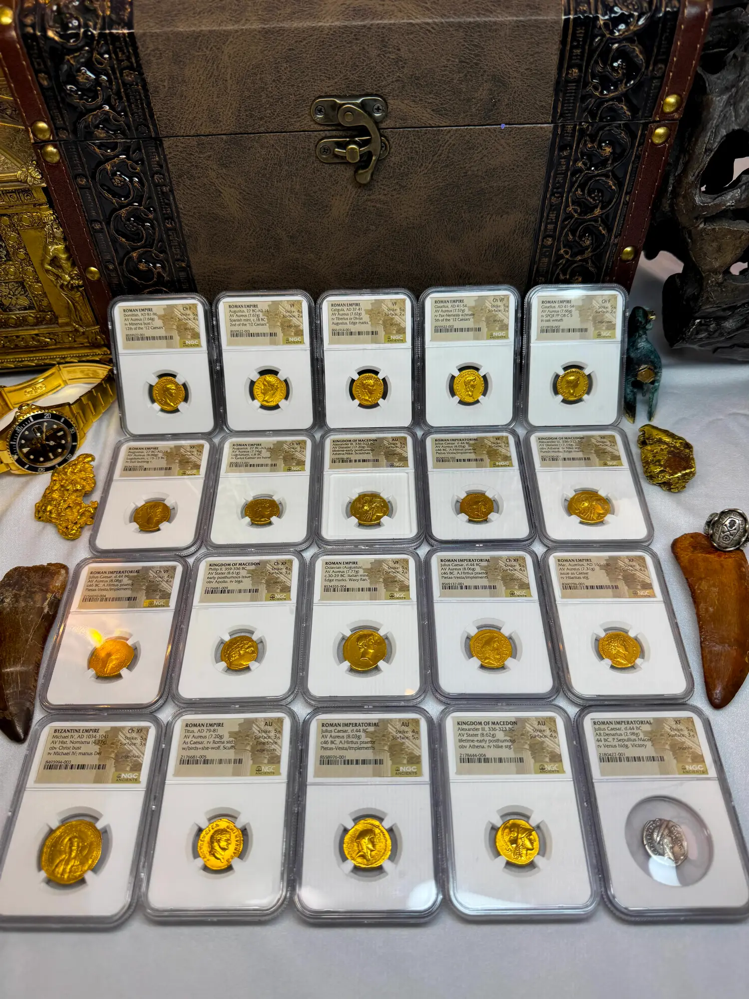 Roman Empire "Claudius" 5th of 12 Caesars NGC Ch VF 13