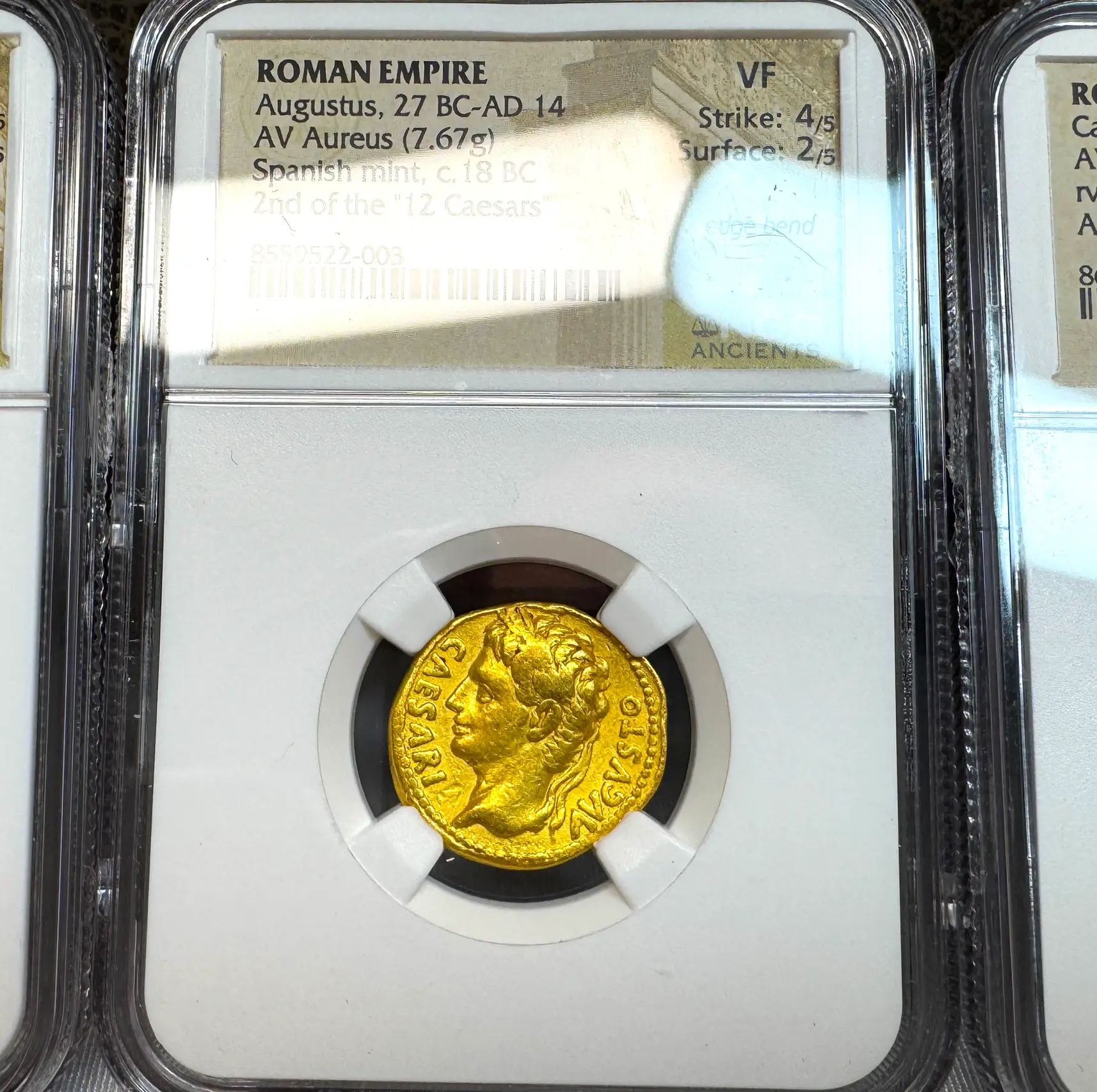 Roman Empire "Augustus" 2nd of 12 Caesars NGC VF 2