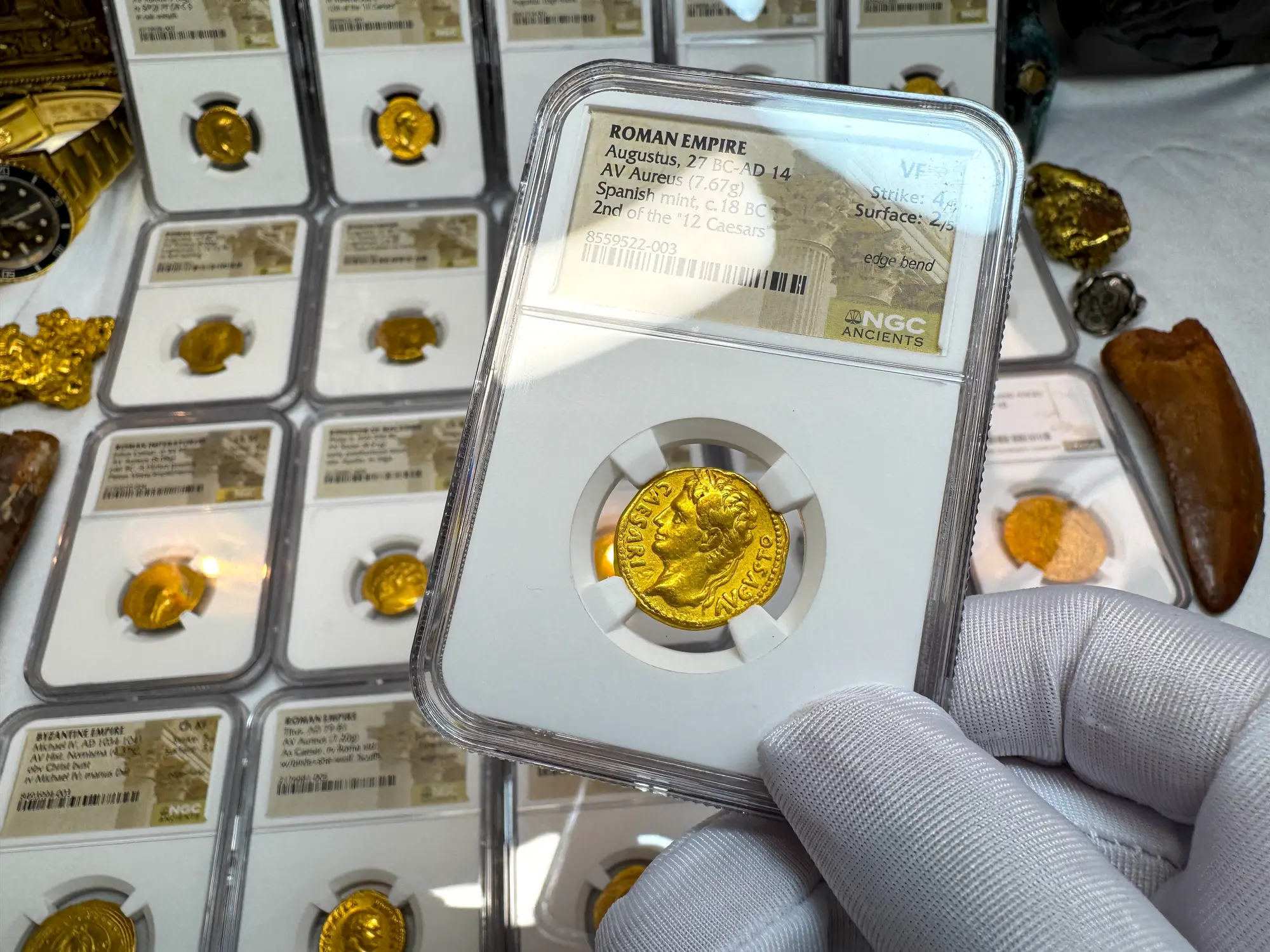 Roman Empire "Augustus" 2nd of 12 Caesars NGC VF 14