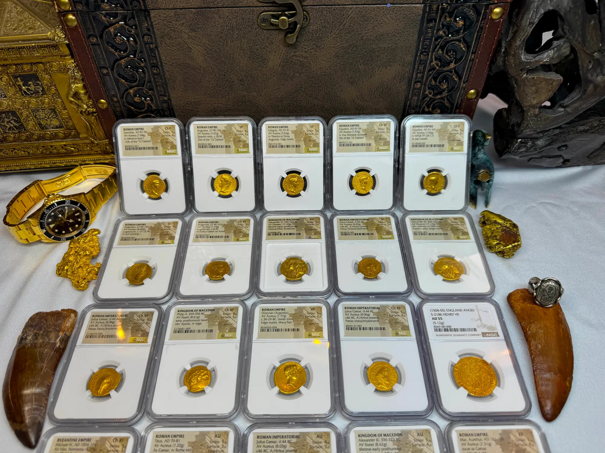 Roman Empire "Augustus" 2nd of 12 Caesars NGC VF 12