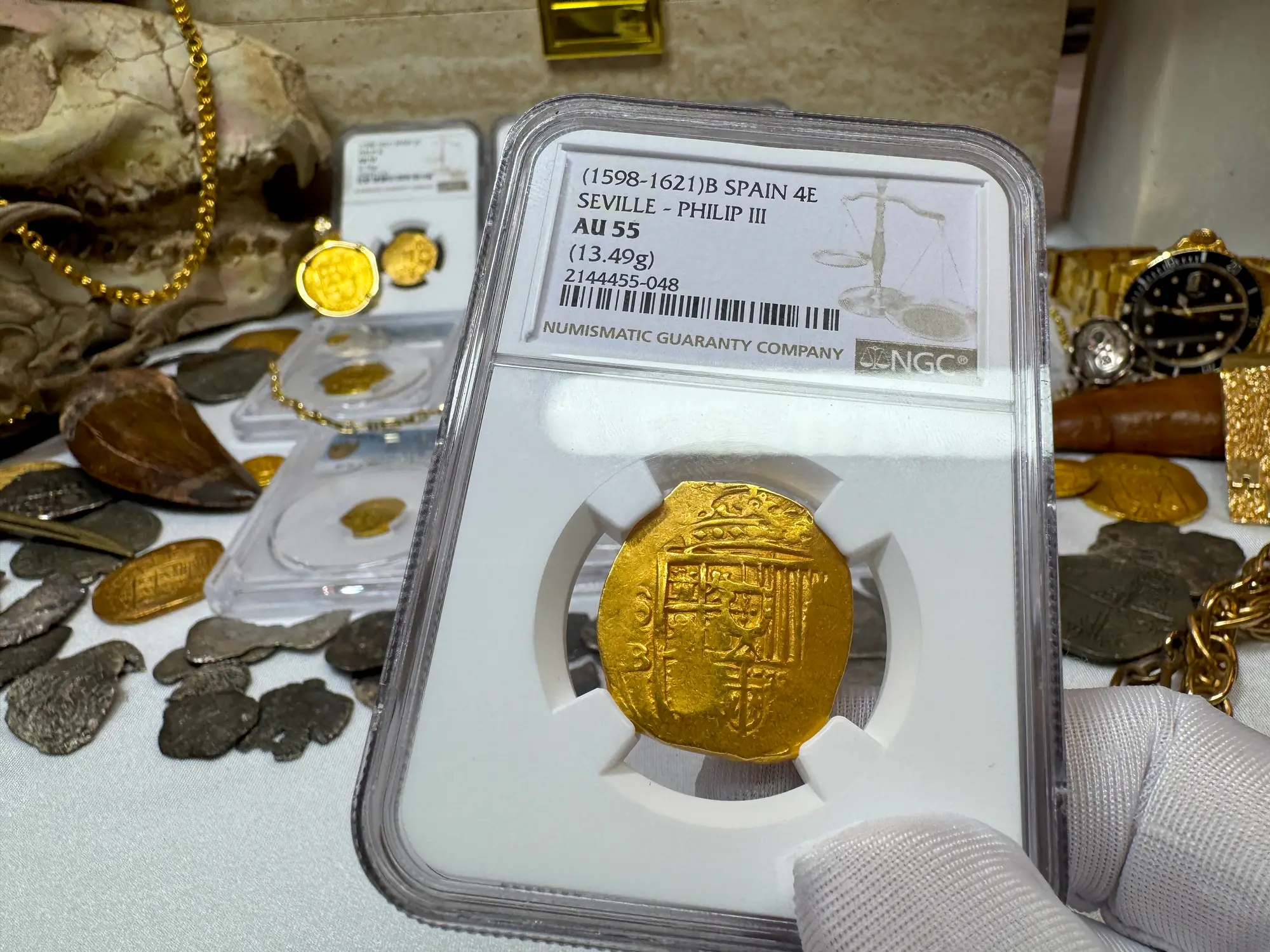 Spain 4 Escudos 1598-21 "Philip III" NGC 55 20