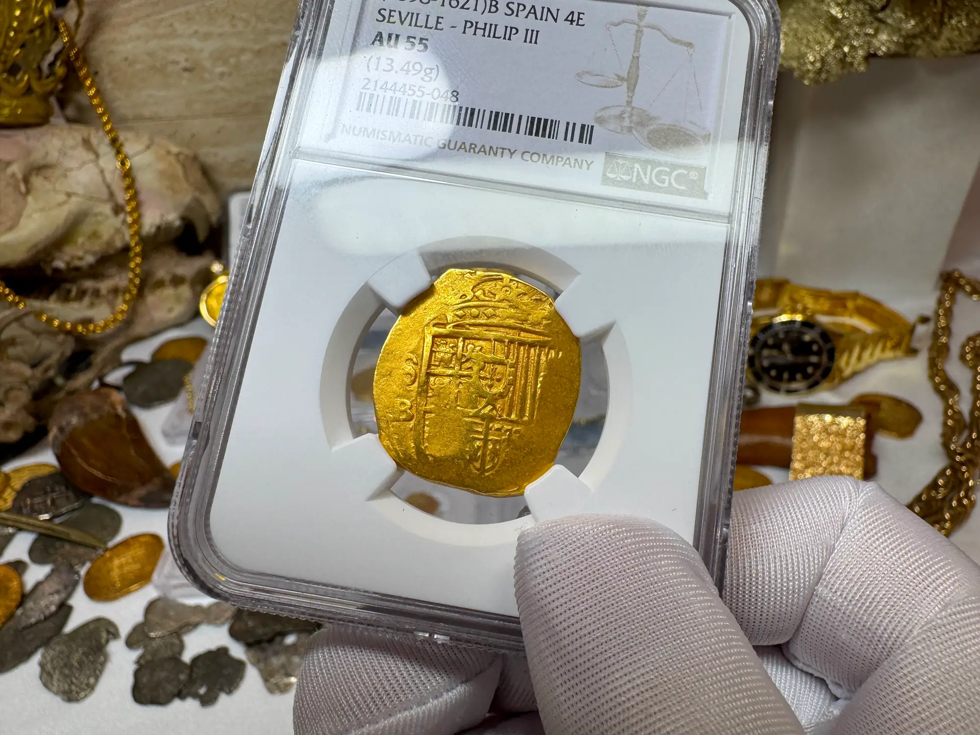 Spain 4 Escudos 1598-21 "Philip III" NGC 55 26