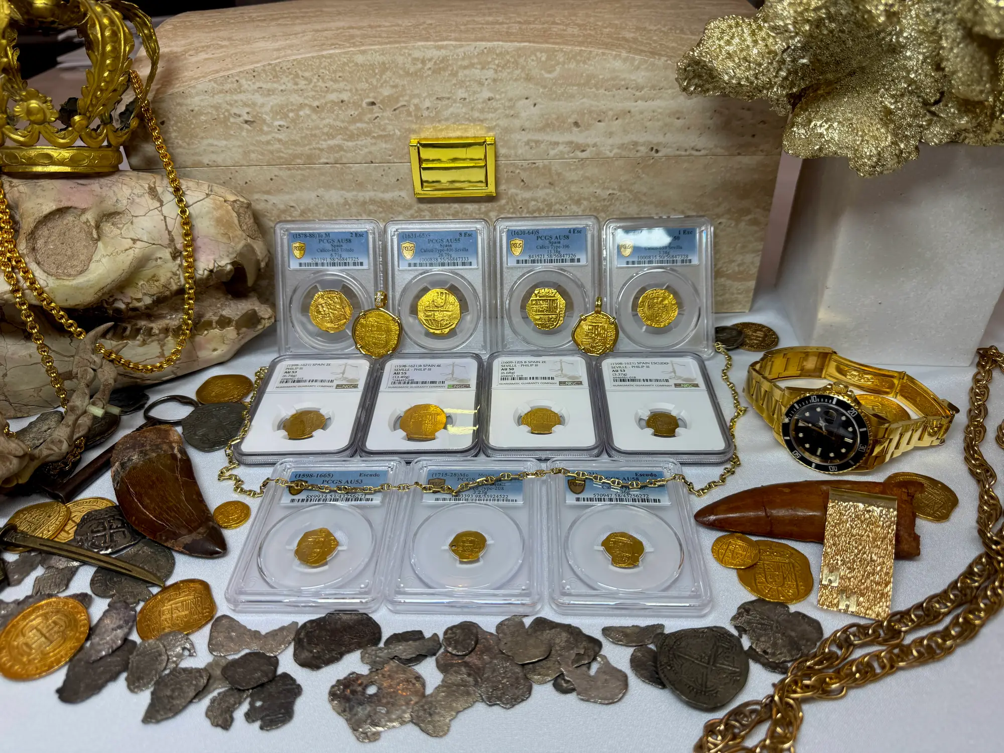 Spain 2 Escudos 1594 Dated! Pendant 18kt 10