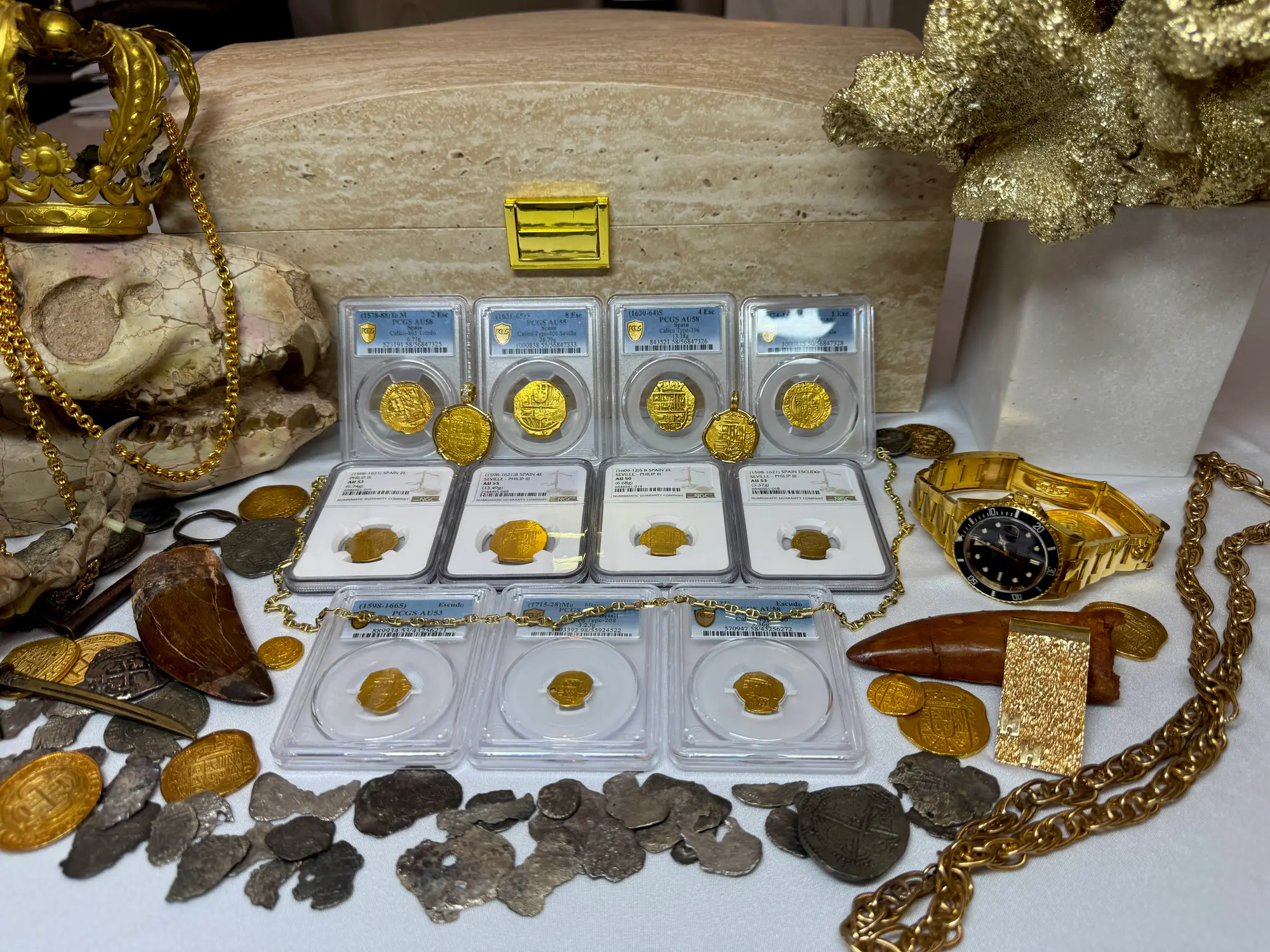 Spain 2 Escudos 1594 Dated! Pendant 18kt 11