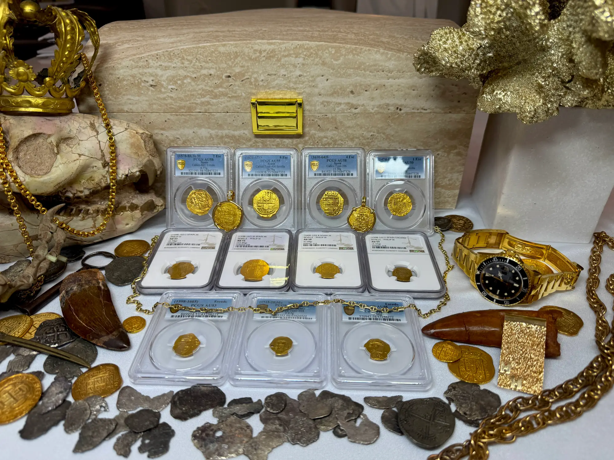 Spain 2 Escudos 1594 Dated! Pendant 18kt 12