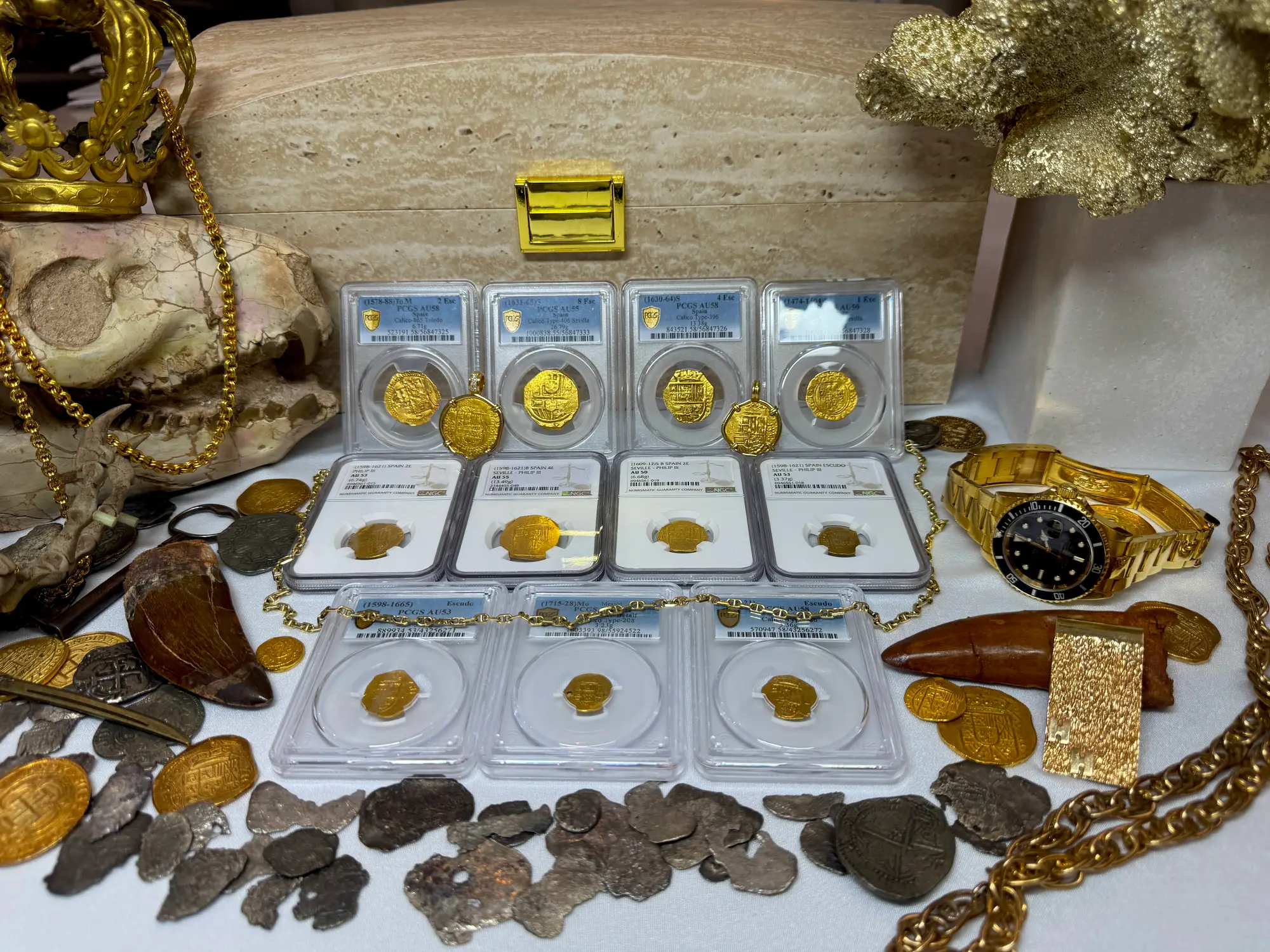 Spain 2 Escudos 1594 Dated! Pendant 18kt 25