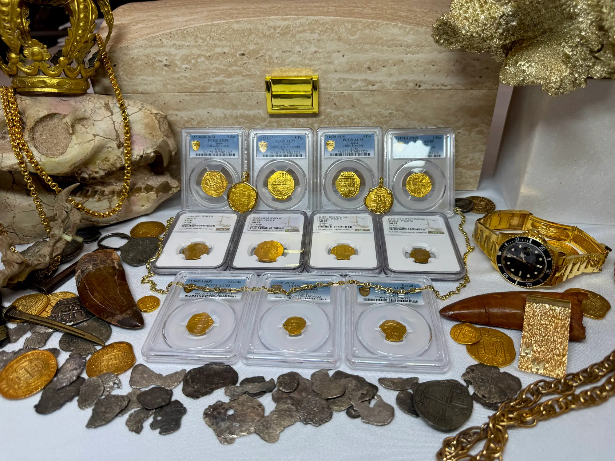 Spain 2 Escudos 1594 Dated! Pendant 18kt 26