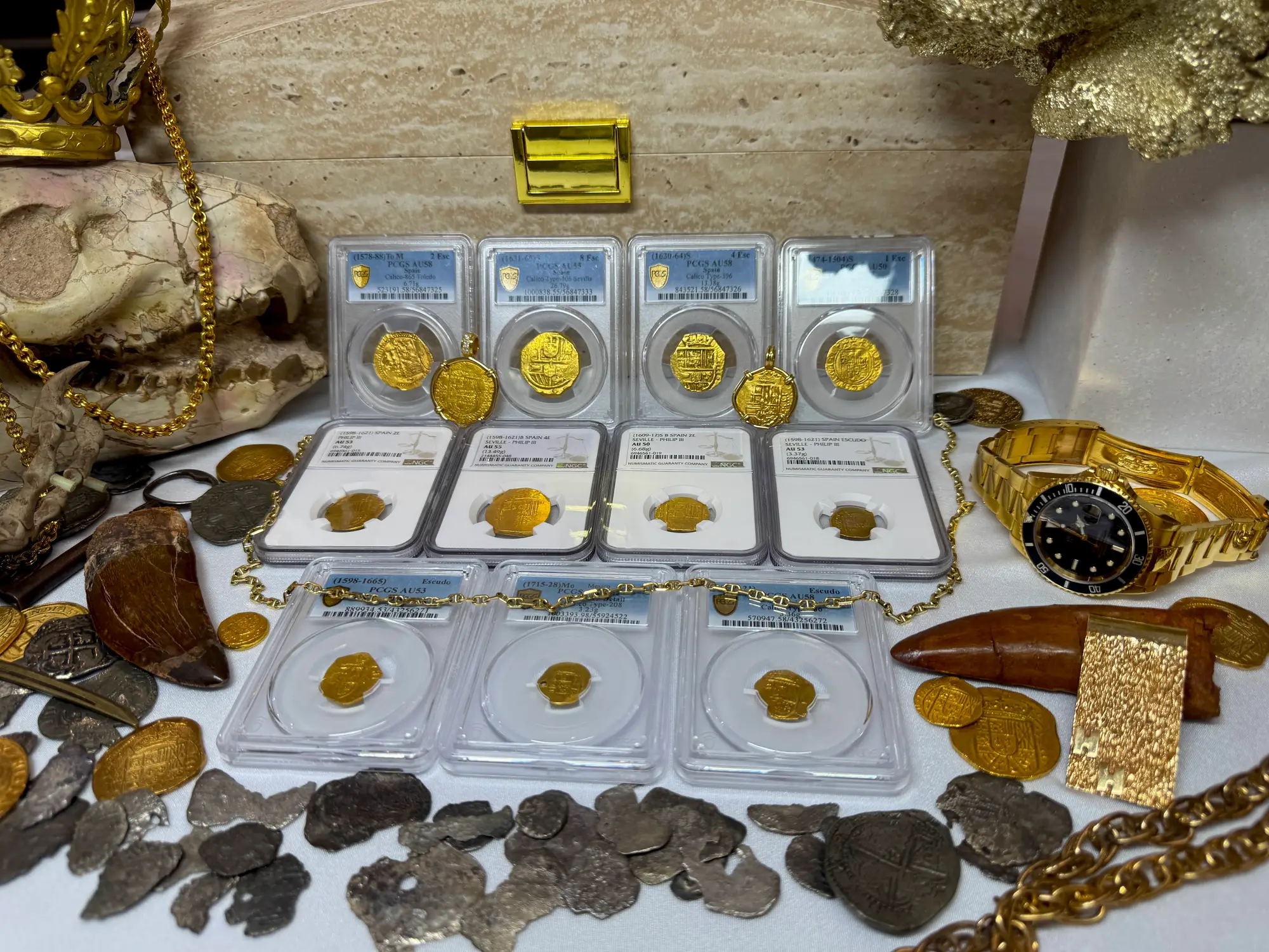 Spain 2 Escudos 1594 Dated! Pendant 18kt 27