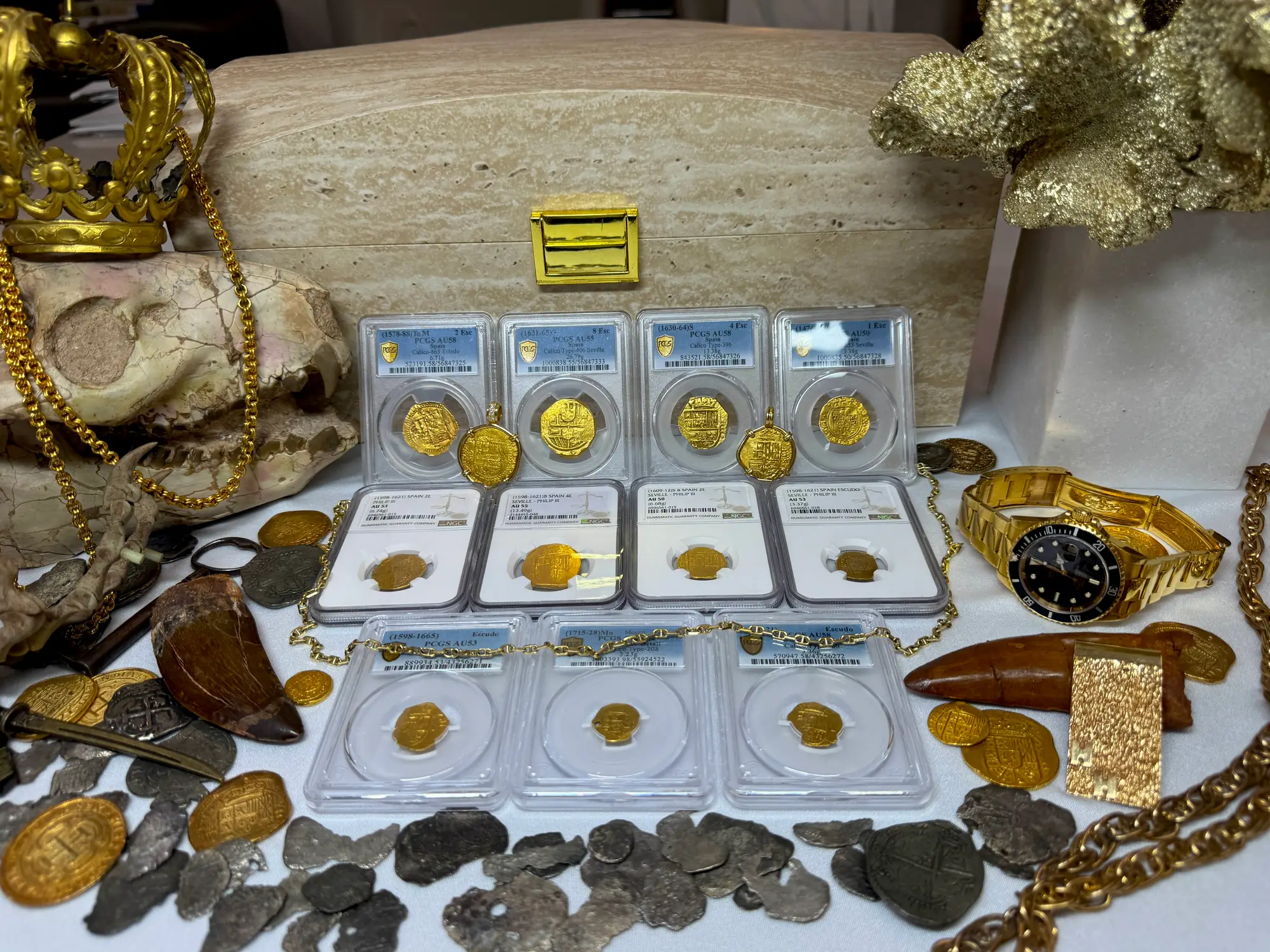 Spain 2 Escudos 1594 Dated! Pendant 18kt 28