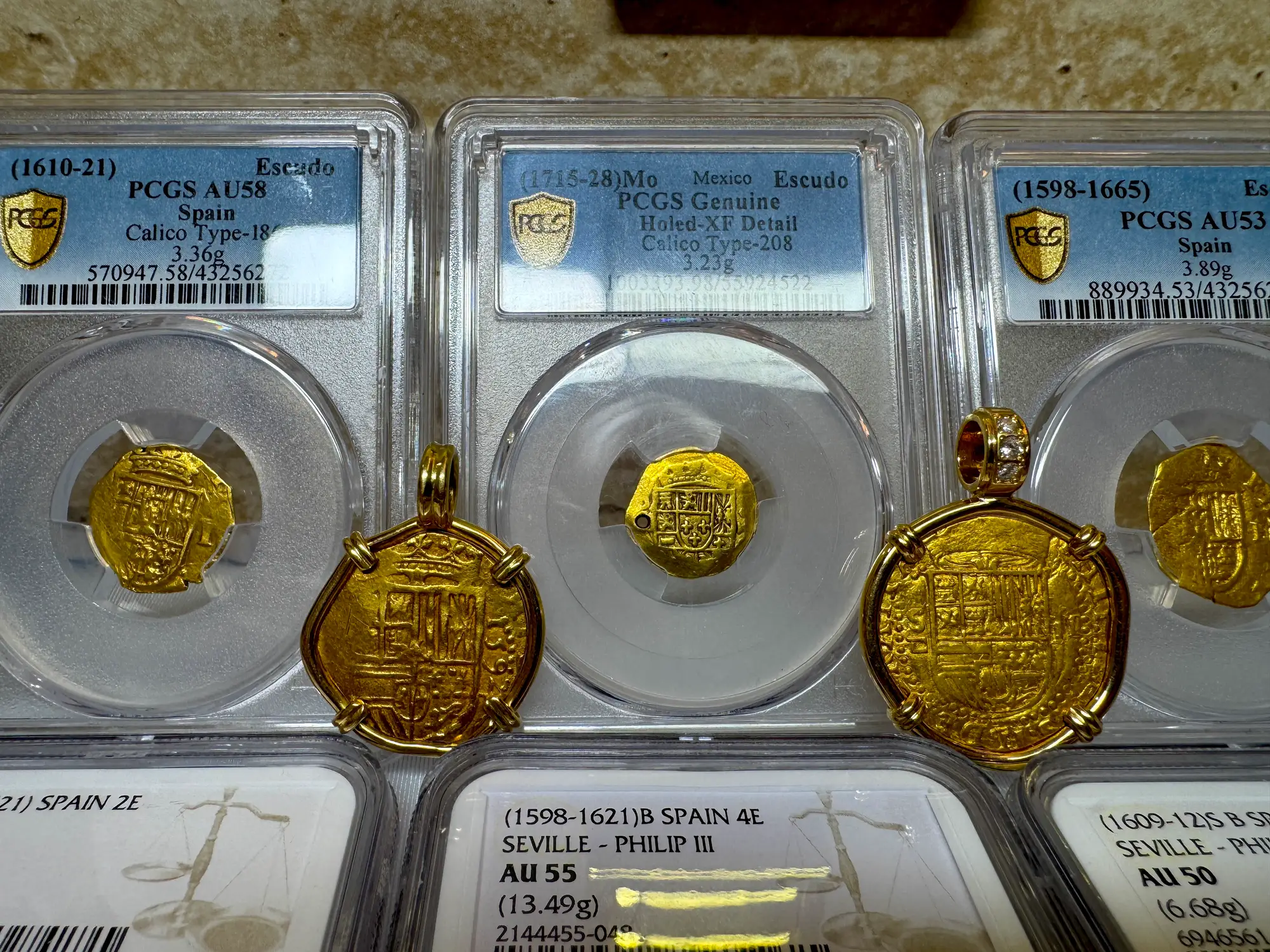 Mexico 1 Escudo 1715-28 "Perfect Pendant Piece" PCGS 7