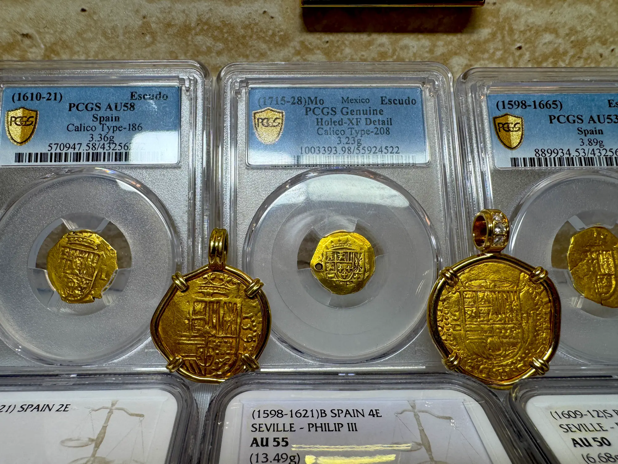 Mexico 1 Escudo 1715-28 "Perfect Pendant Piece" PCGS 8